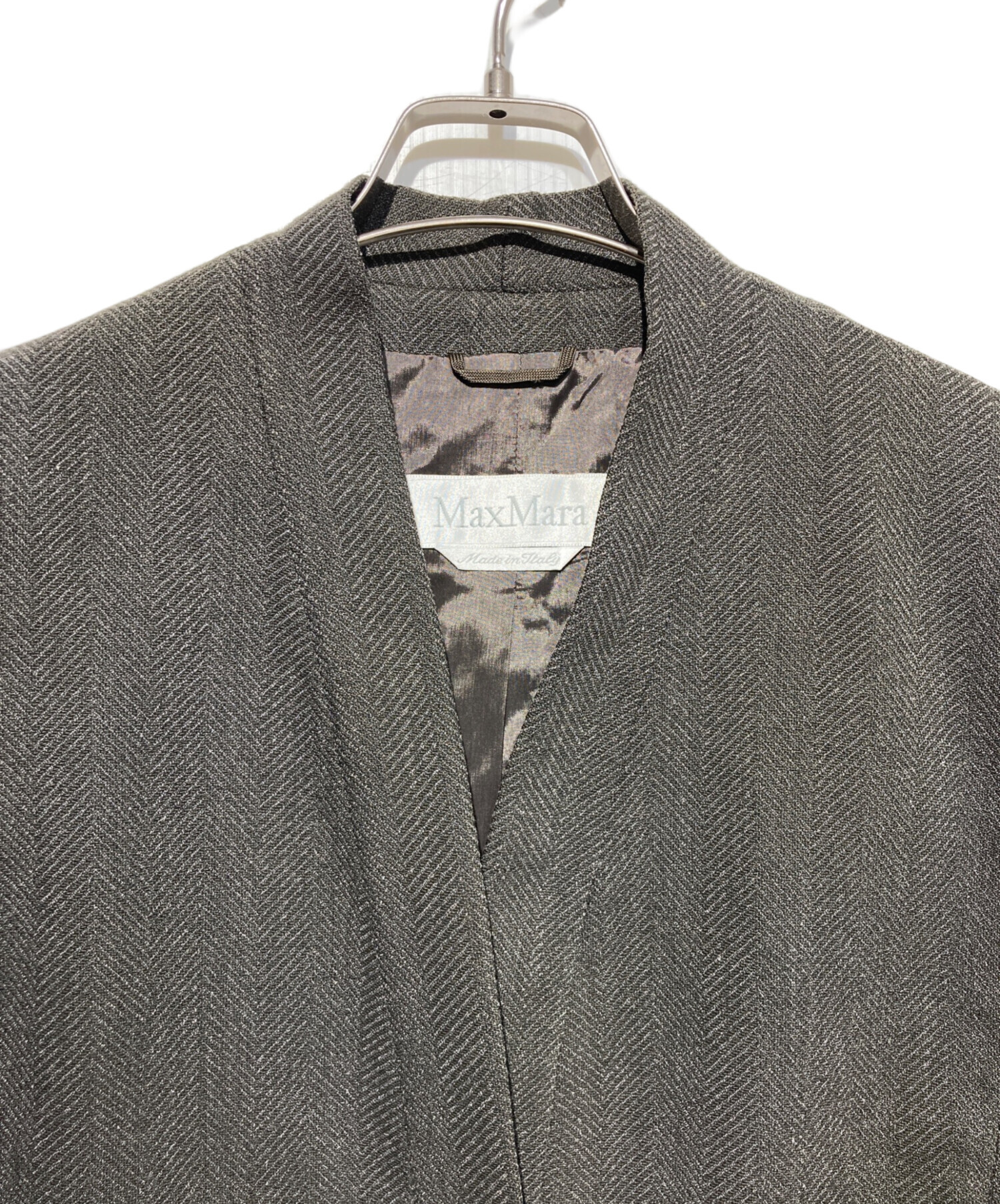 中古・古着通販】MaxMara (マックスマーラ) ノーカラージャケット