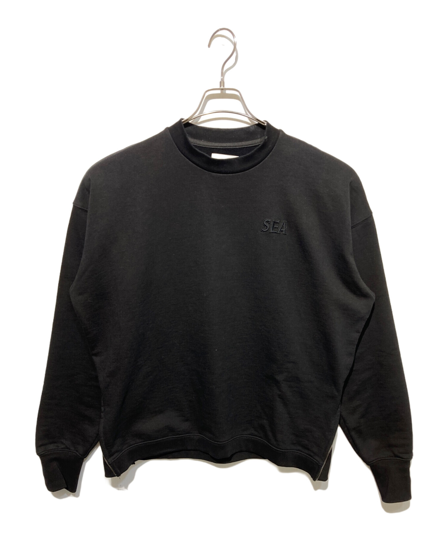 WINDANDSEA スウェット　トレーナー　ブラック　黒　完売品　希少Lサイズ 中古・古着通販】WIND AND SEA (ウィンダンシー) ロゴ刺繍スウェット