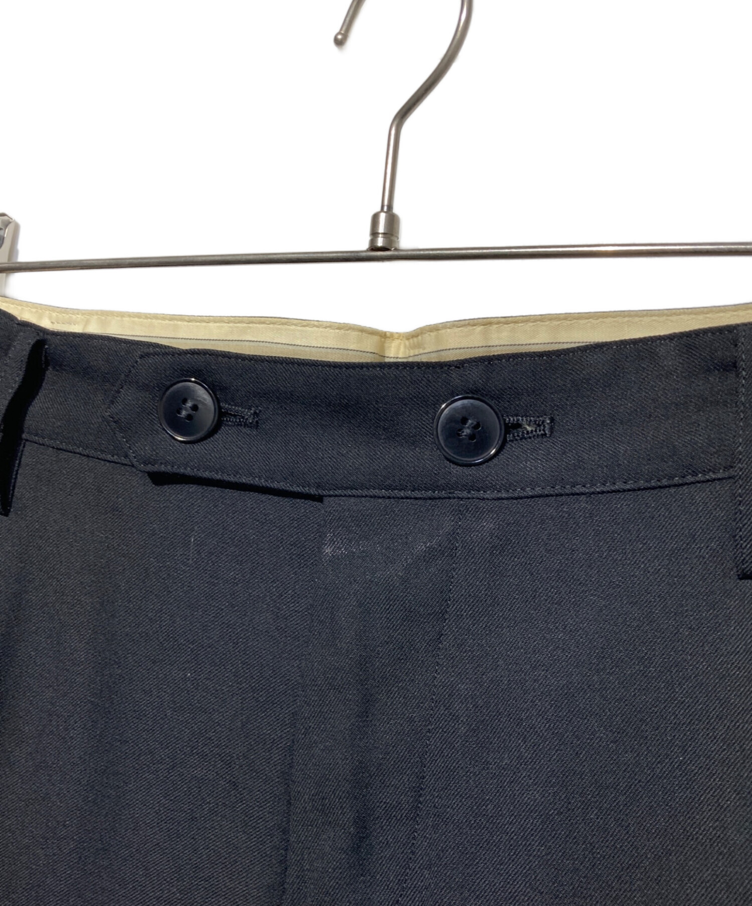 中古・古着通販】Y's (ワイズ) タックワイドスラックス ネイビー