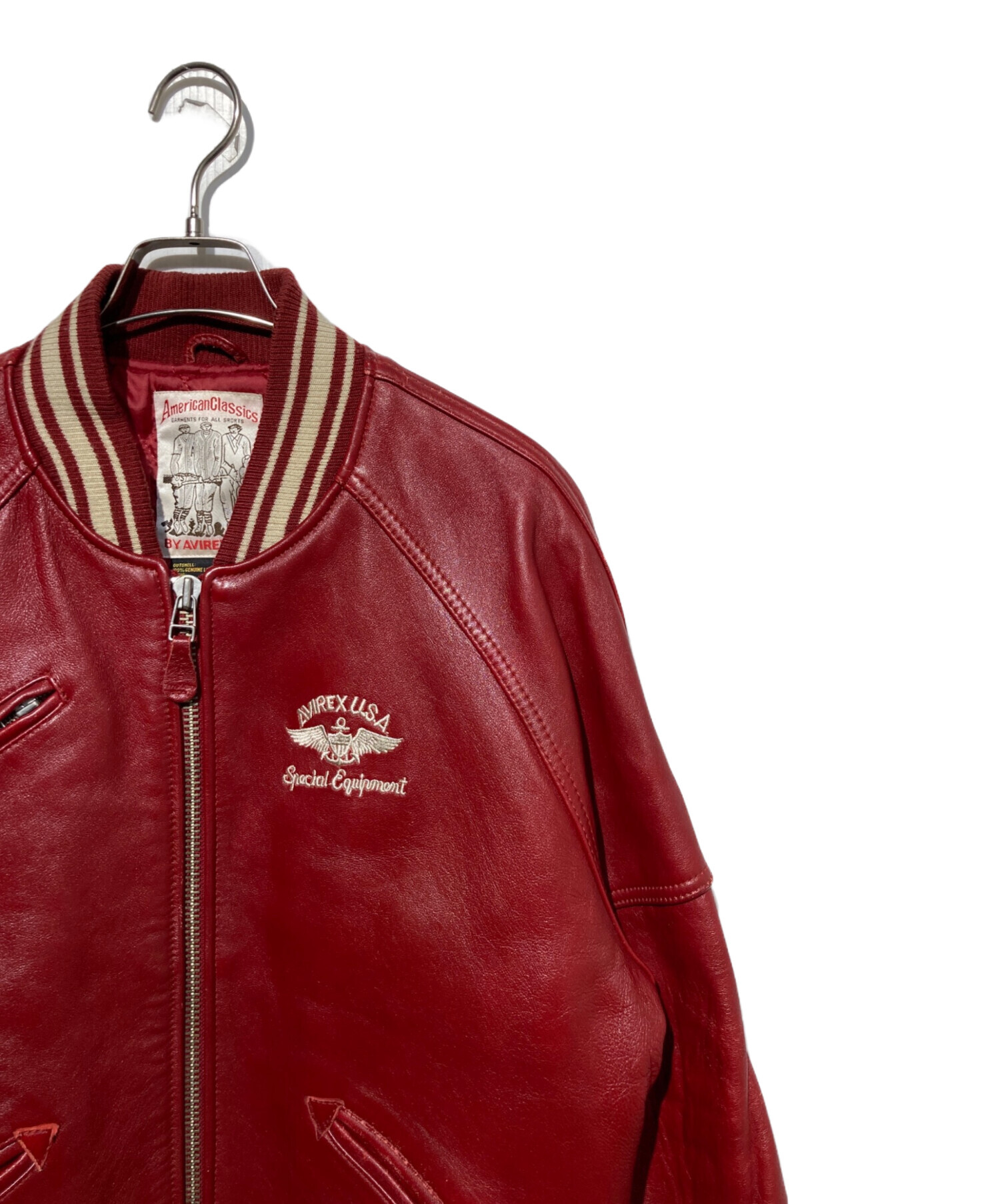 中古・古着通販】AVIREX (アヴィレックス) VARSITY JACKET レッド
