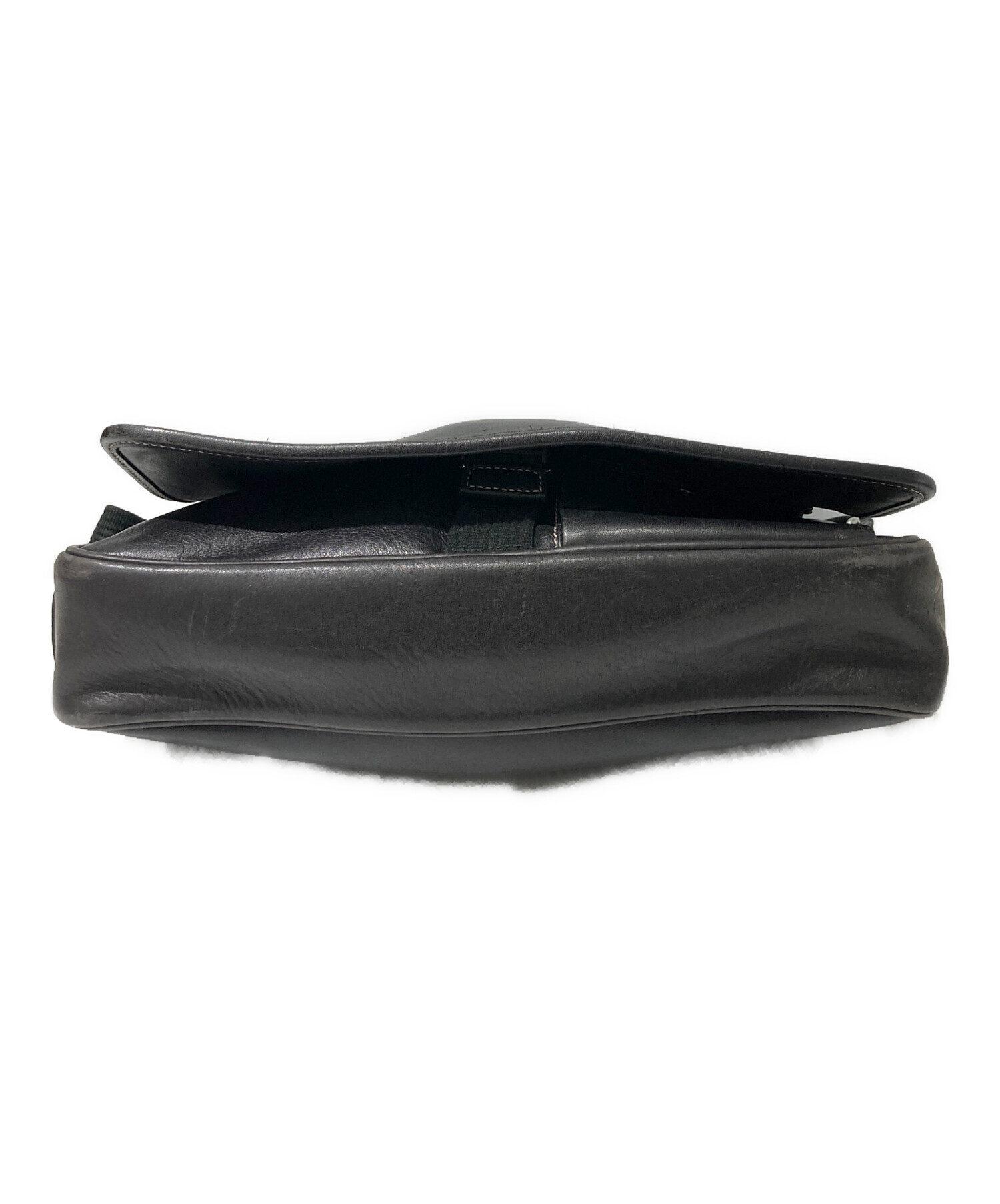 かけるです！新品未使用　スレ傷あり　コーチ　ビジネスショルダーバッグ 中古・古着通販】COACH (コーチ) レザーショルダーバッグ ブラック