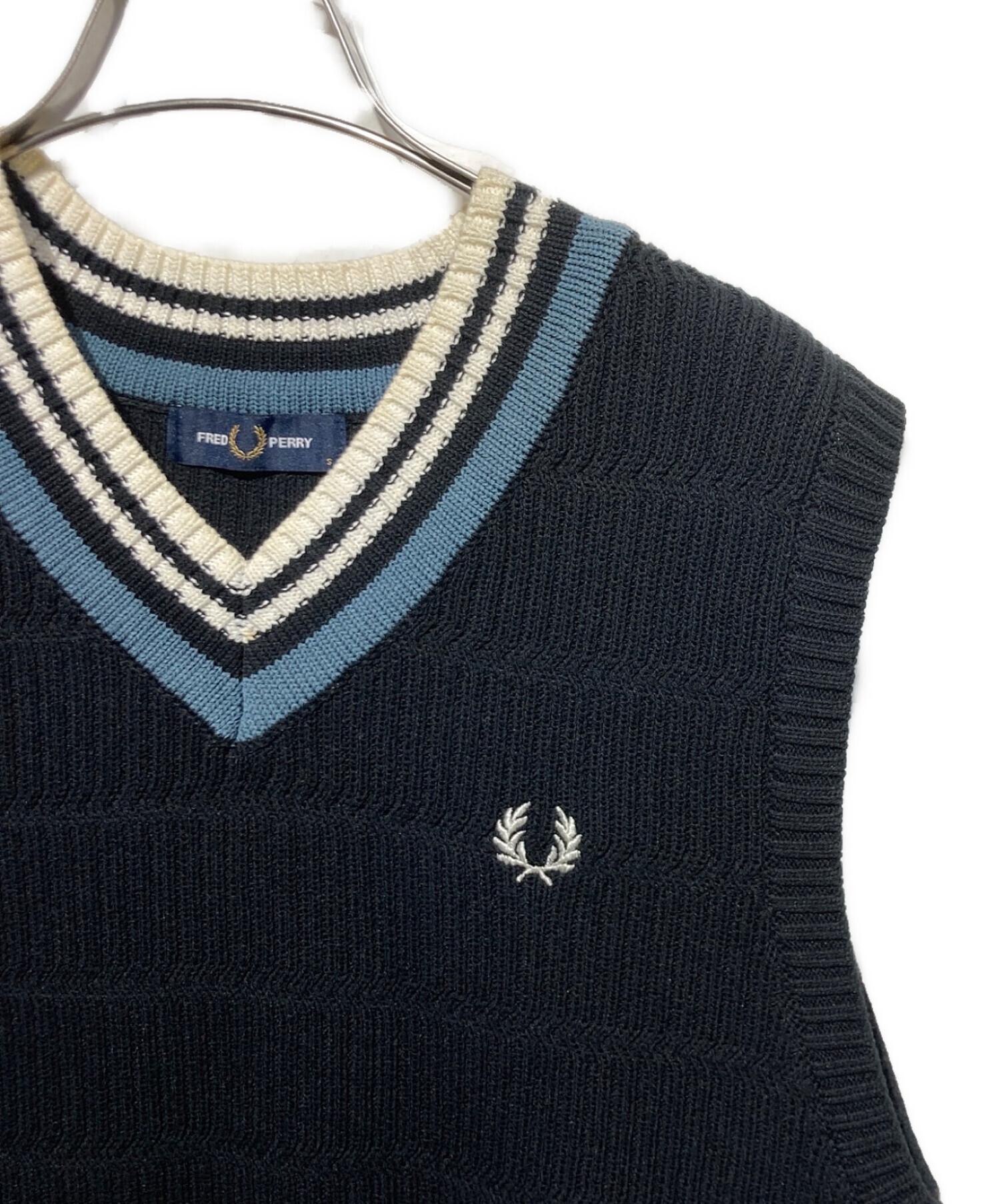 PERRY FRED TILDEN VEST (フレッドペリー) - CHEVRON ウール ニット 