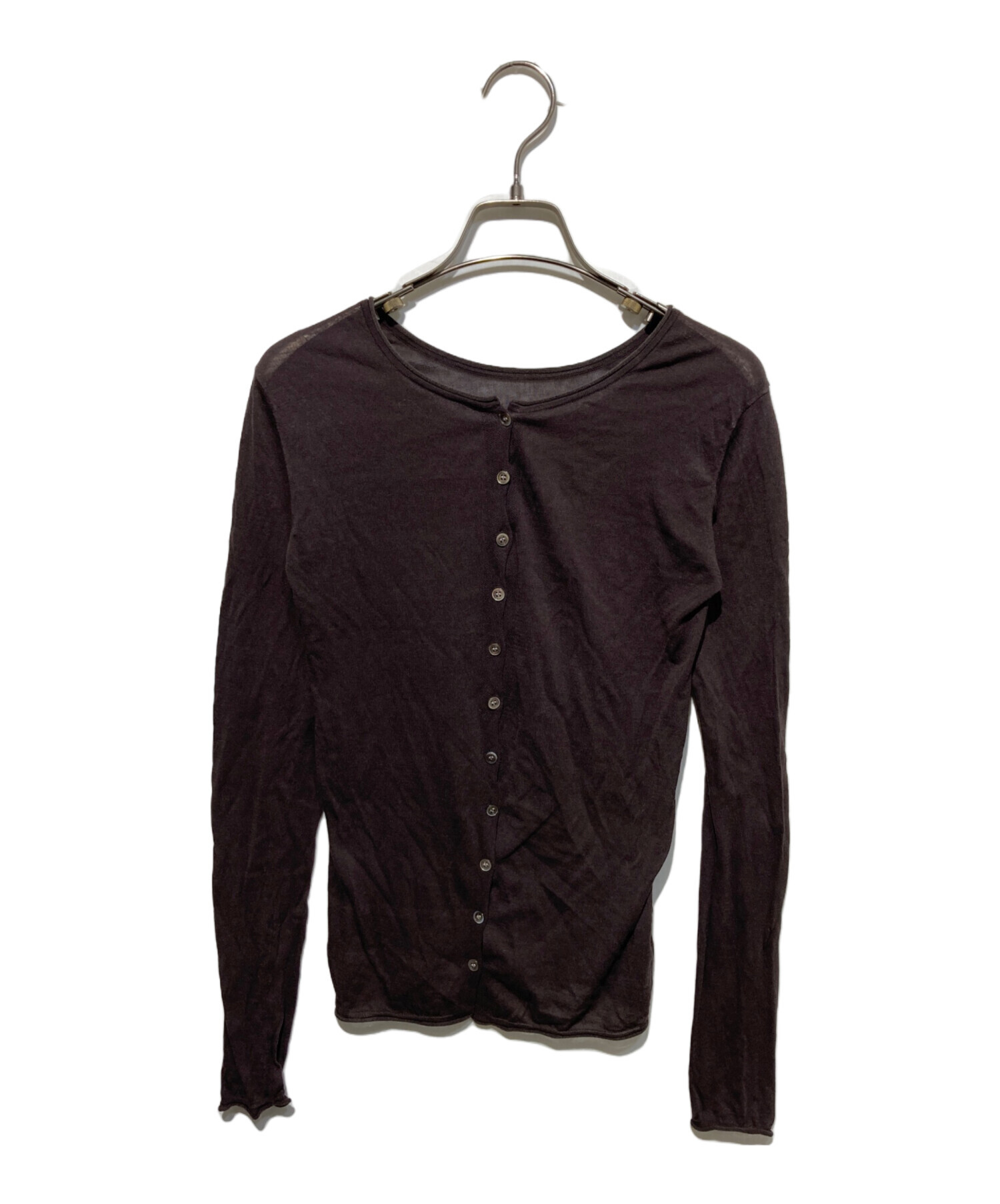 【25AW】SLOBE IENA コットンシルク2wayカーデ ブラウン 中古・古着通販】SLOBE IENA (スローブ イエナ) コットンシルク2way