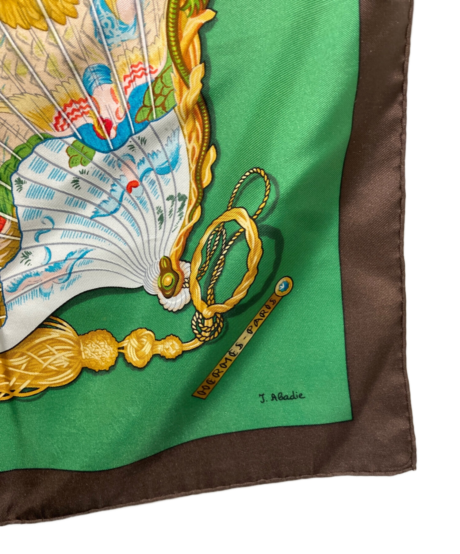 中古・古着通販】HERMES (エルメス) カレ90 シルクスカーフ ブラウン