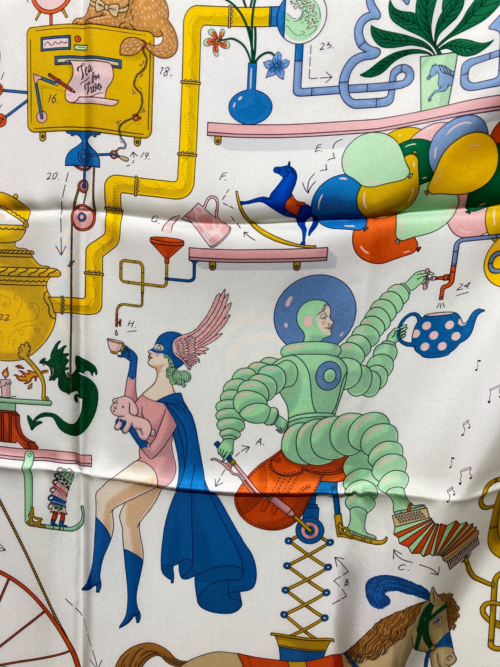 中古・古着通販】HERMES (エルメス) カレ90 シルクスカーフ ホワイト