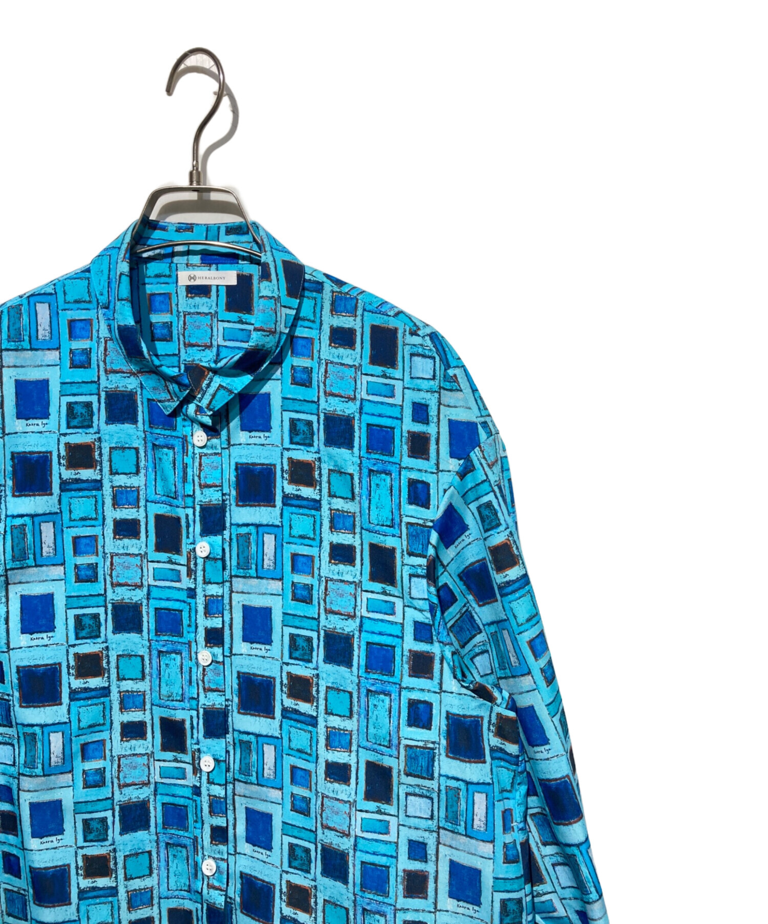 中古・古着通販】HERALBONY (ヘラルボニー) シャツワンピース「青い窓