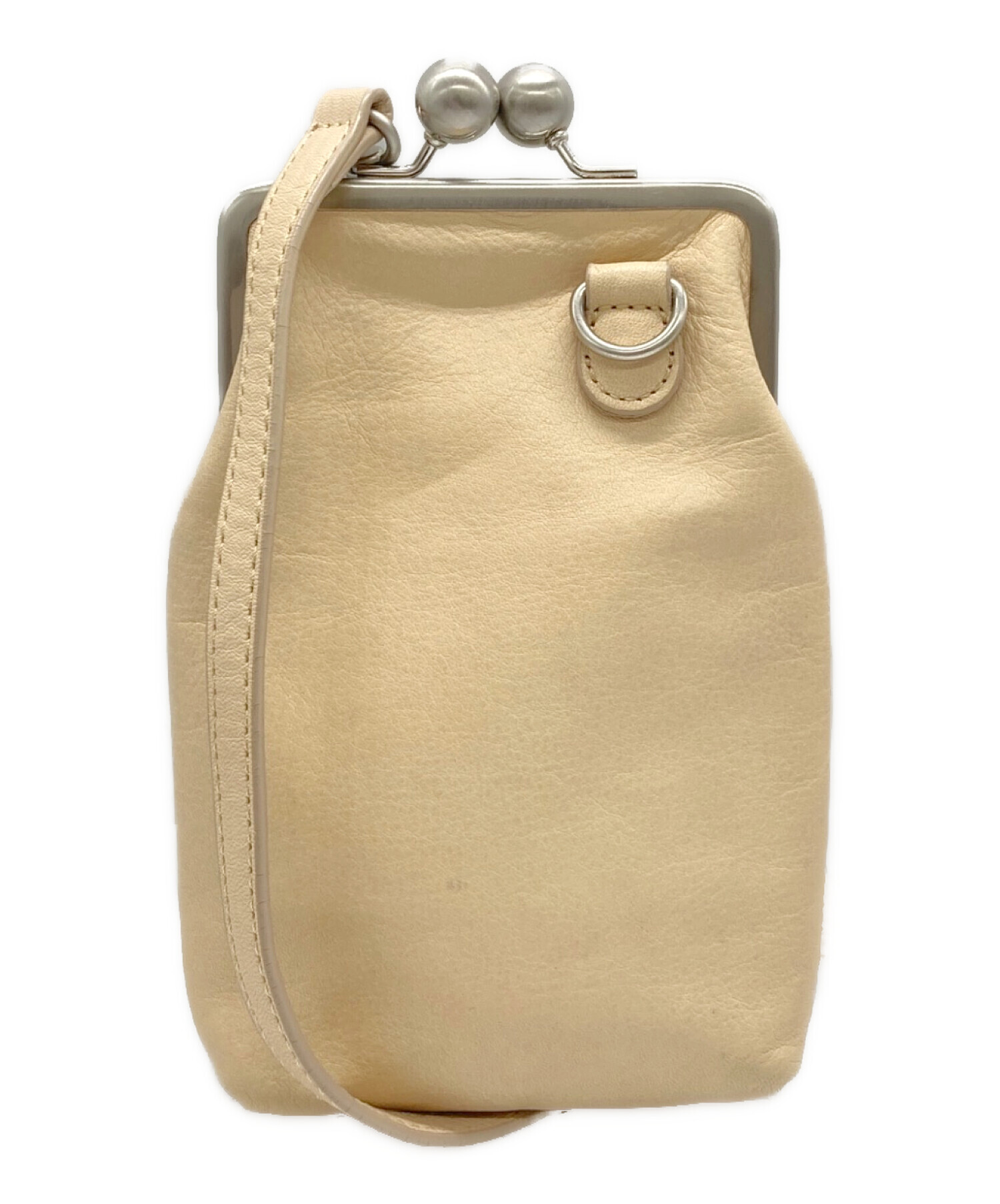 カワカワがまぐち新品未使用ベージュ 中古・古着通販】kawa-kawa (カワカワ) がま口ショルダーバッグ