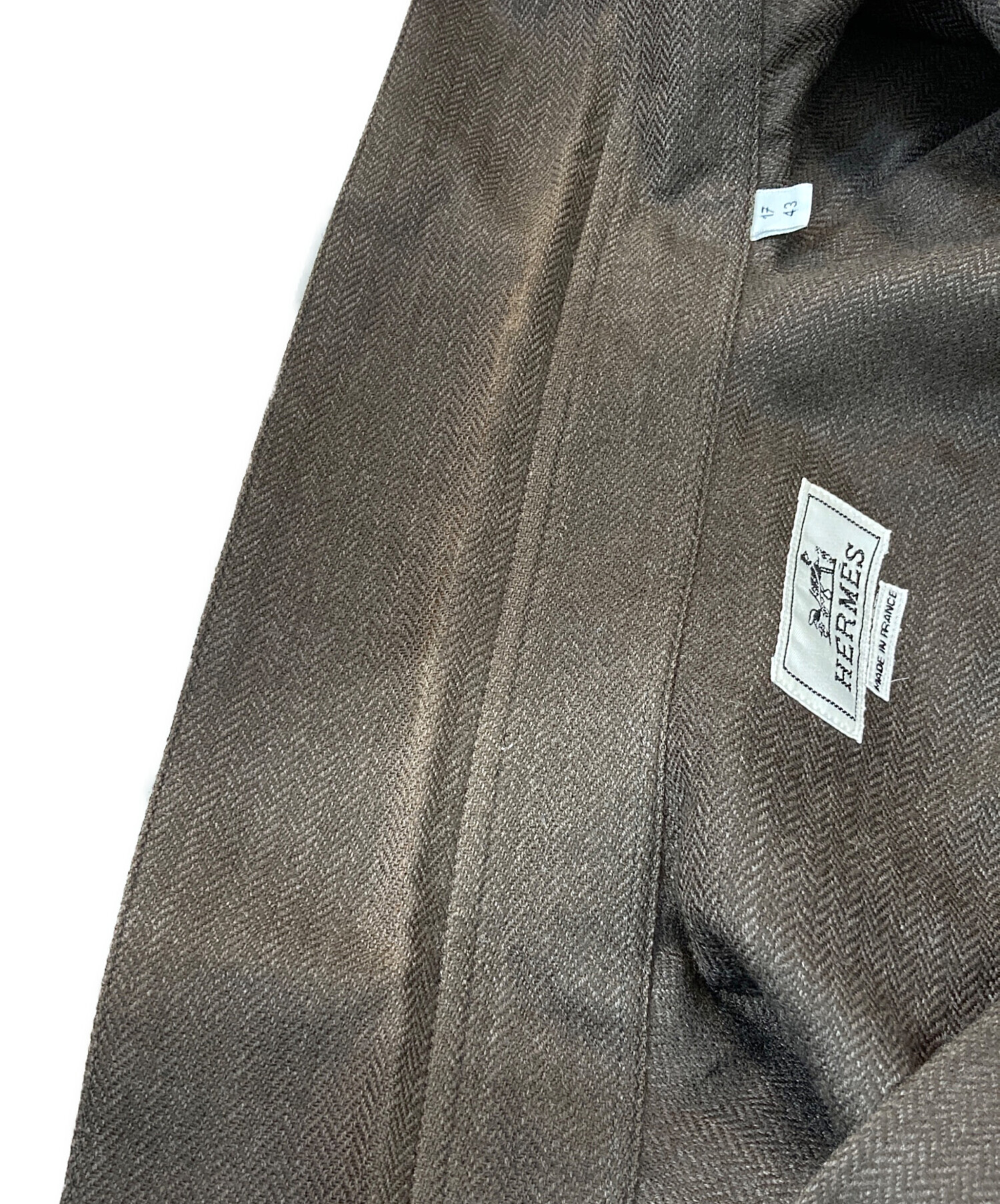 中古・古着通販】HERMES (エルメス) レザーパイピングウールシャツ