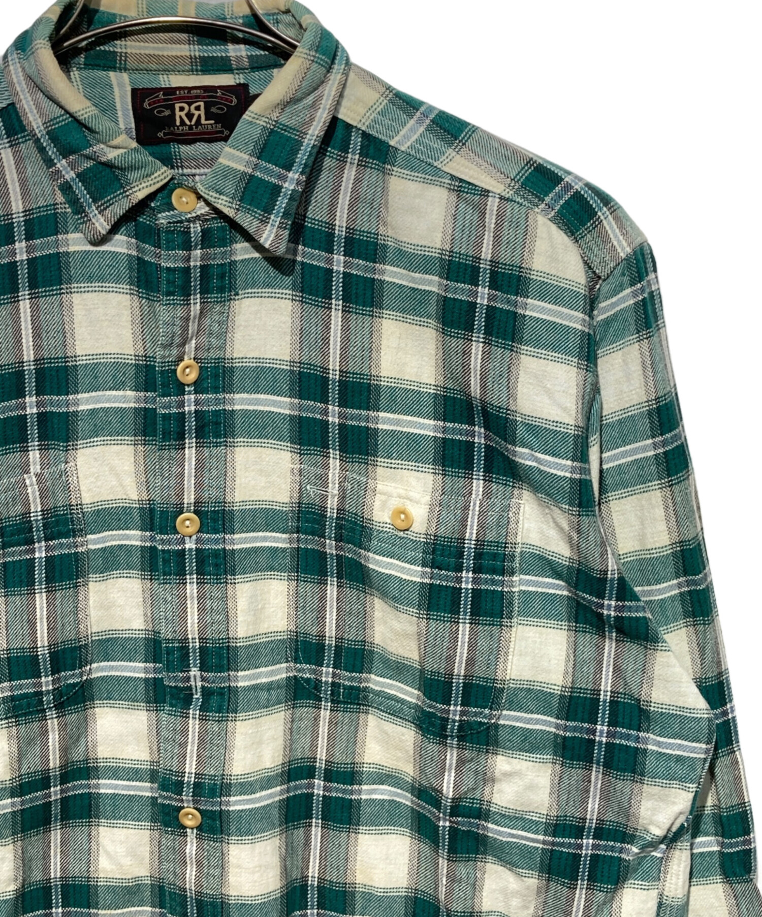 中古・古着通販】RRL (ダブルアールエル) 90s チェックシャツ ベージュ