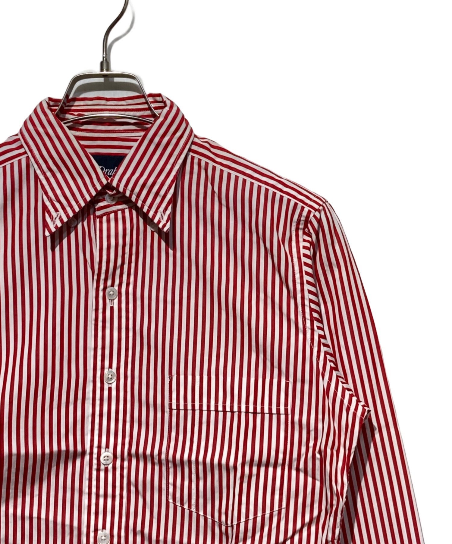 Drake's ドレイクス ストライプ ドレスシャツ イギリス製 中古・古着通販】DRAKE'S (ドレイクス) ストライプシャツ レッド