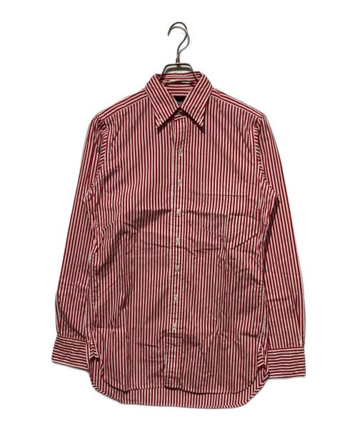 DRAKES ドレイクス シャツ ホワイト / レッド / ネイビー サイズ:14 1/2(37) | カッタウェイカラー グラフチェック ソフト フランネル ドレス シャツ | MADE IN ENGLAND | トップス カジュアルシャツ 長袖【メンズ】【中古】【K4534】 中古・古着通販】DRAKE'S (ドレイクス) ストライプシャツ レッド