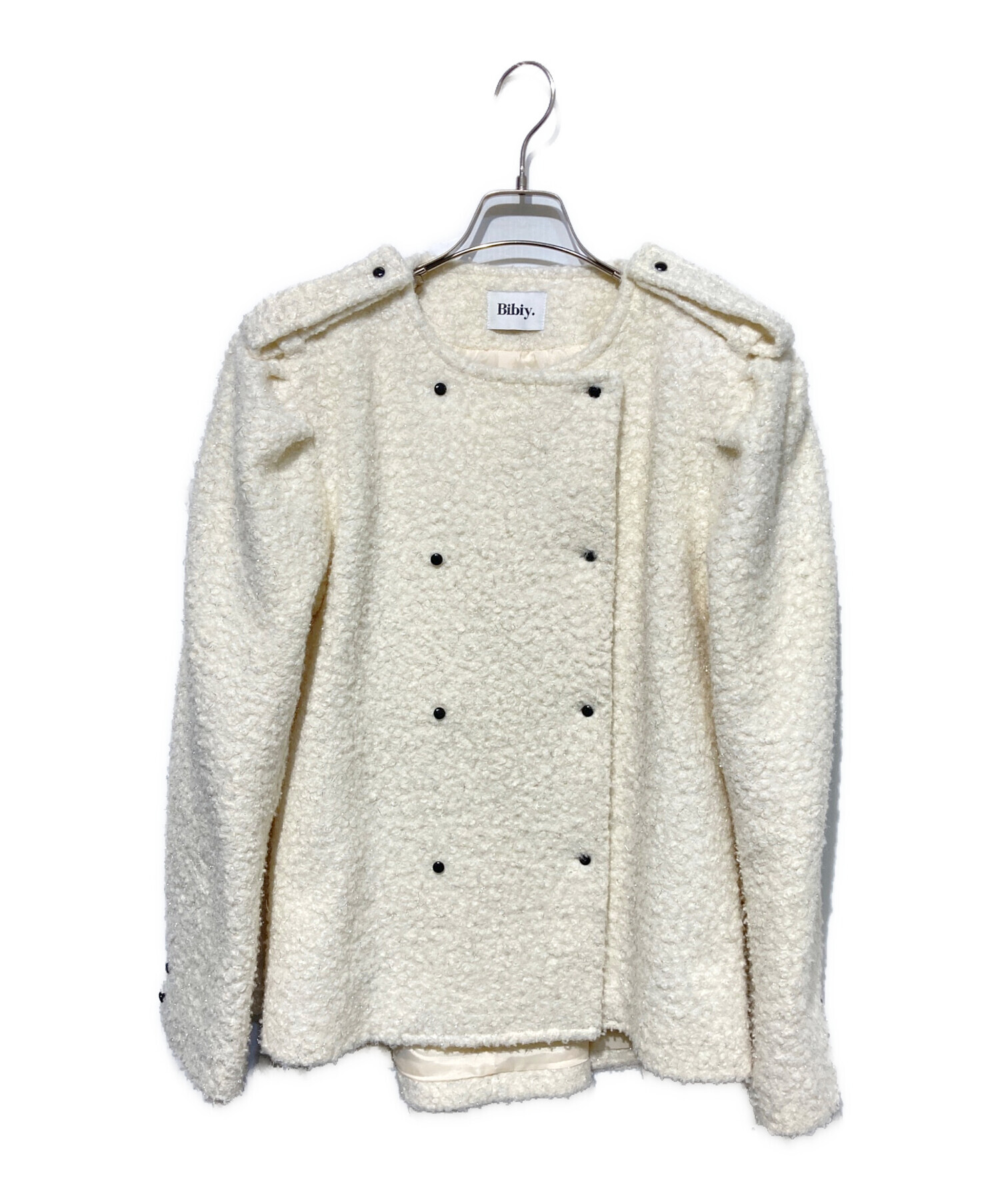 ジャケット・アウター Bibiy. MEGANLAMEJACKET 中古・古着通販】Bibiy. (ビビィ) MEGAN LAME JACKET ホワイト サイズ