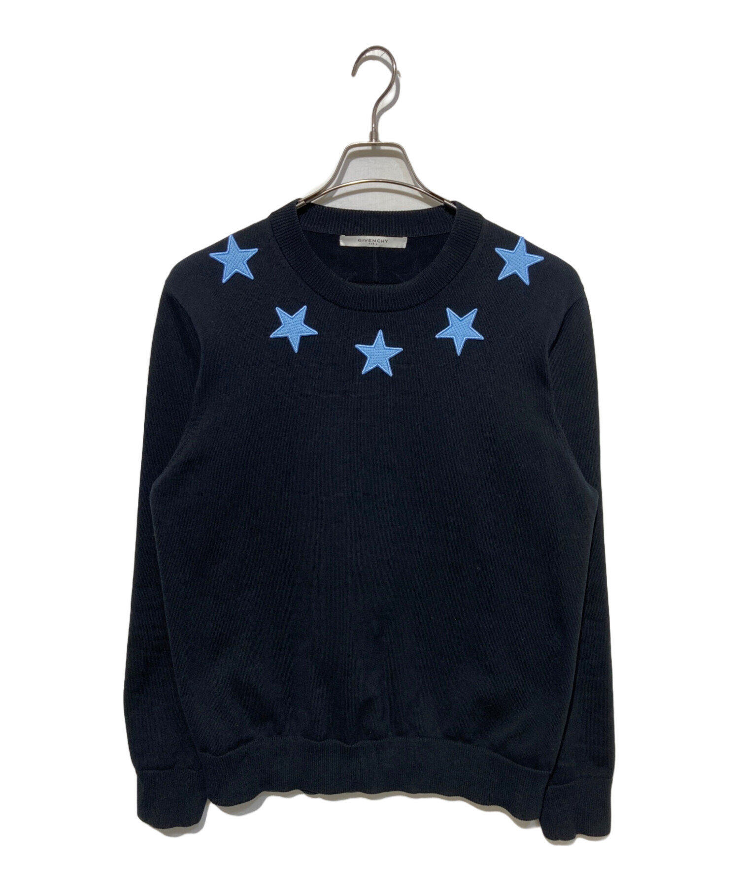 GIVENCHY ネイビー トレーナー 中古・古着通販】GIVENCHY (ジバンシィ) スターアプライクルーネック