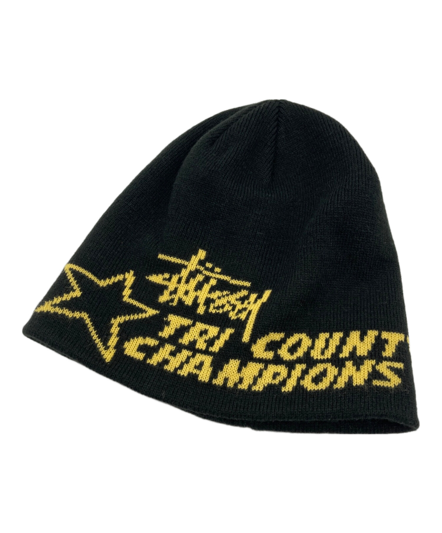 中古・古着通販】stussy (ステューシー) ロゴニット帽 ブラック