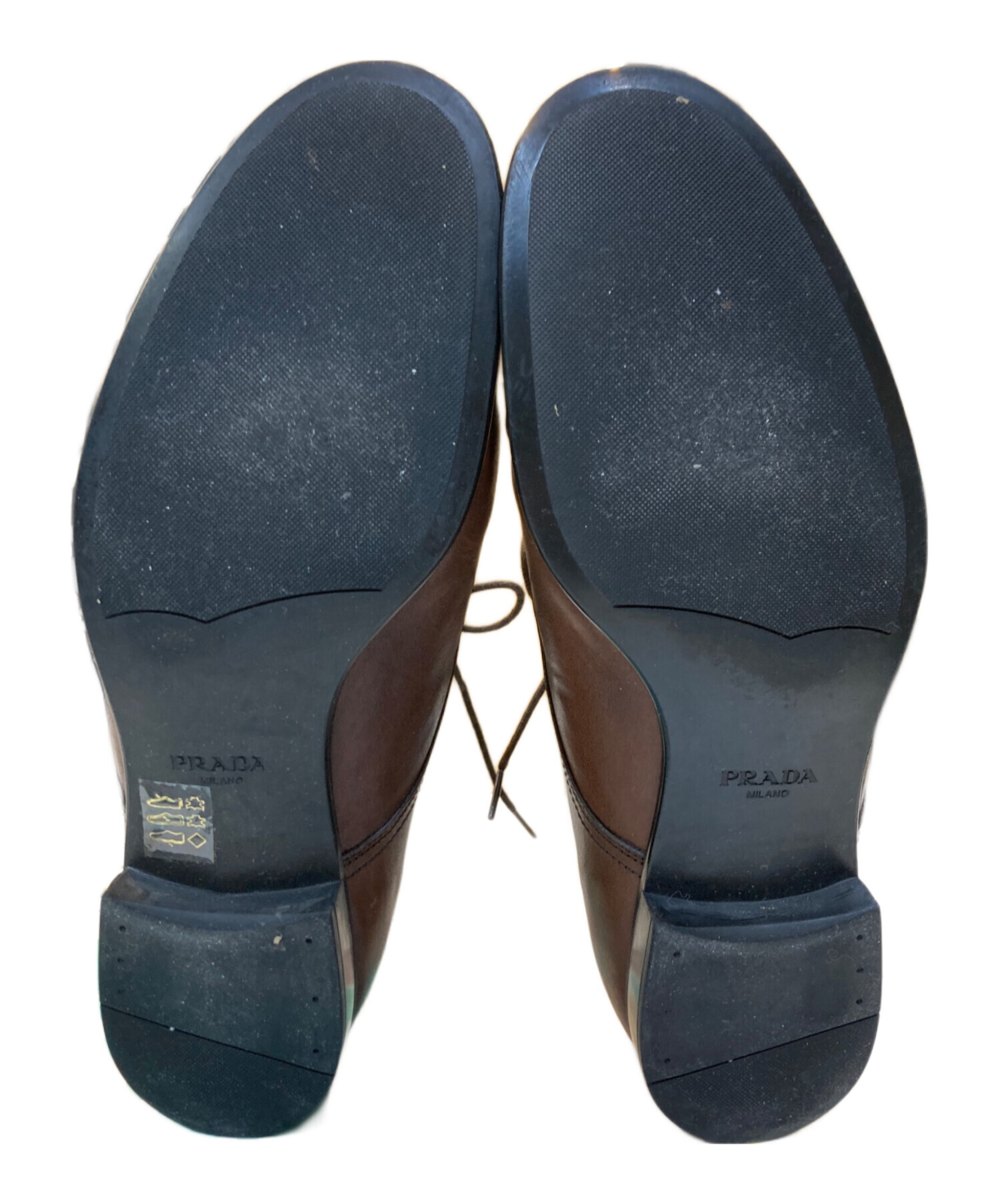 中古・古着通販】PRADA (プラダ) レザーシューズ ブラウン サイズ:73