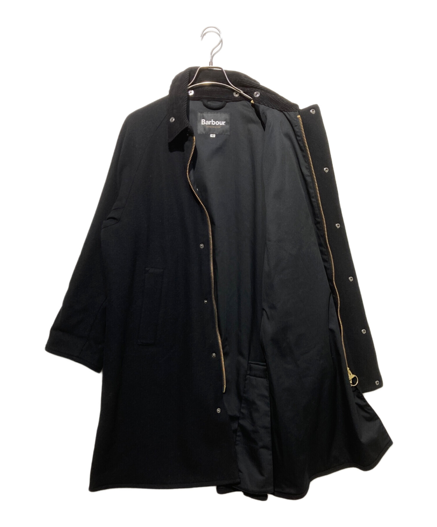 【新品未使用】Barbour EXMOOR ブラック 40 中古・古着通販】Barbour (バブアー) EXMOOR ウール ミドル レングス