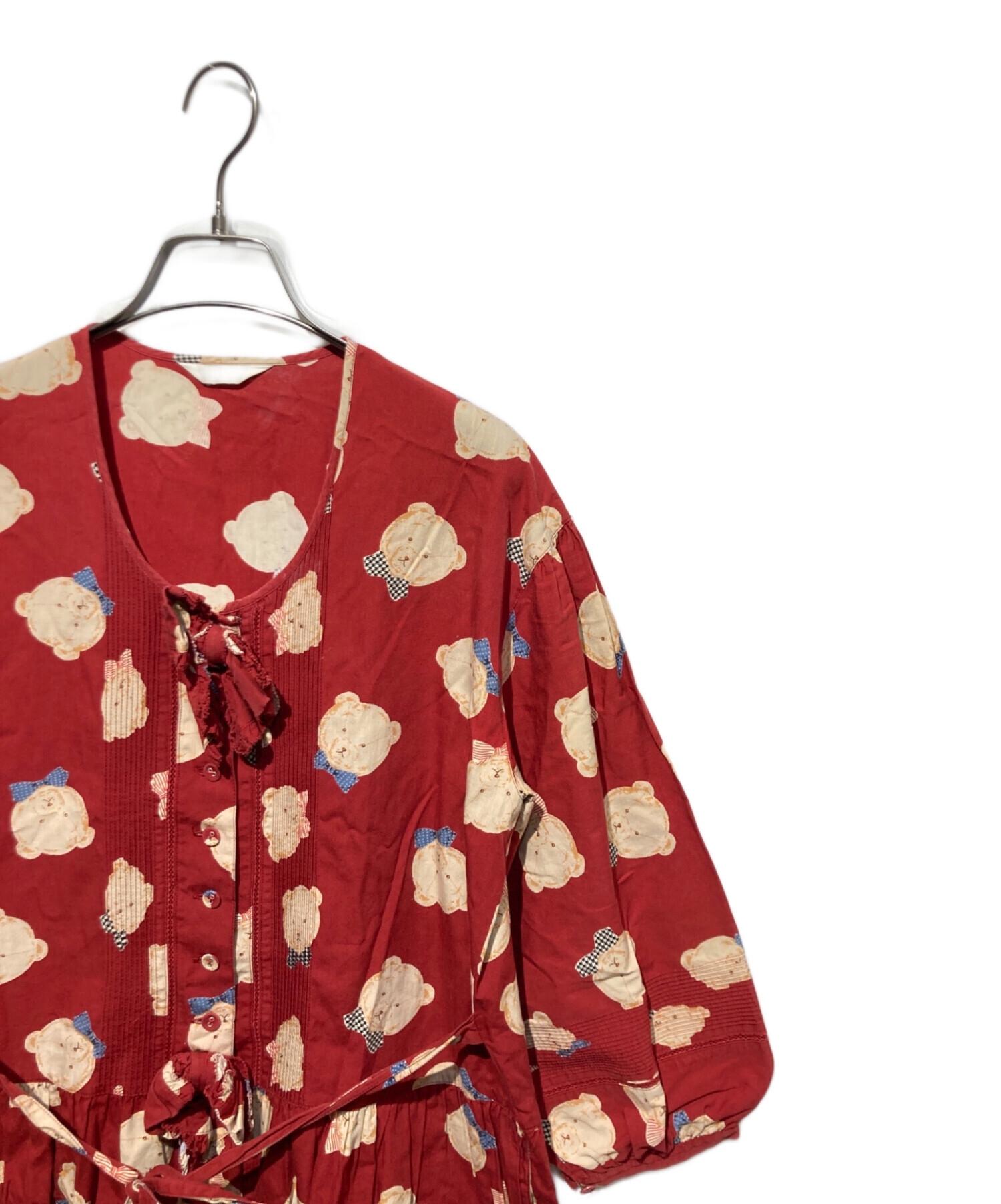 中古・古着通販】PINK HOUSE (ピンクハウス) リボン付くま柄シャツ