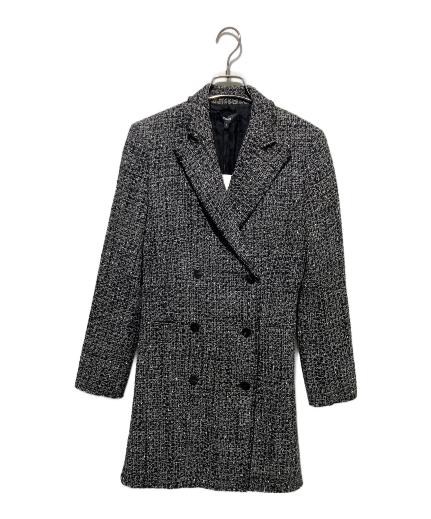 新品✨【価格 69,300円】Theory セオリー ツイードチェスターコート 中古・古着通販】theory (セオリー) ツイードダブルチェスターコート