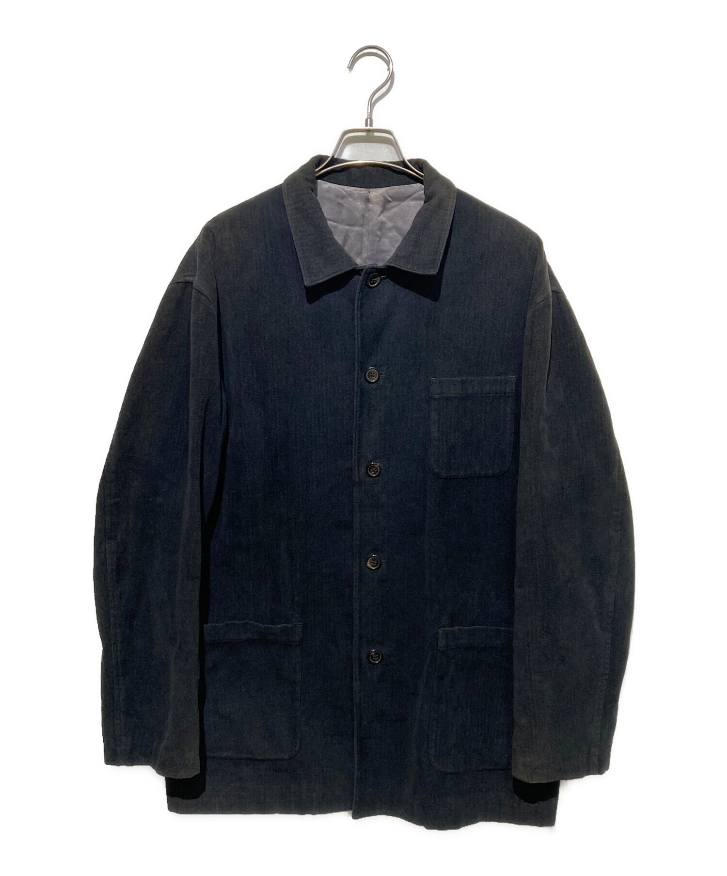 Y's for men 00's 縮絨 ウール カバーオール ブラック3 中古・古着通販】Y'S for men (ワイズフォーメン) コットンウール