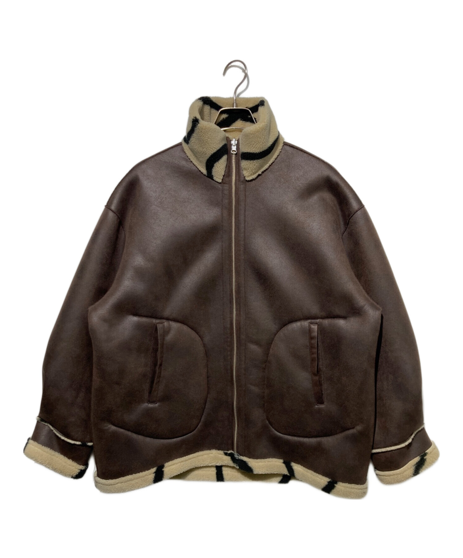 中古・古着通販】AMERI (アメリ) 2WAY REVERSIBLE BOA JACKET ブラウン