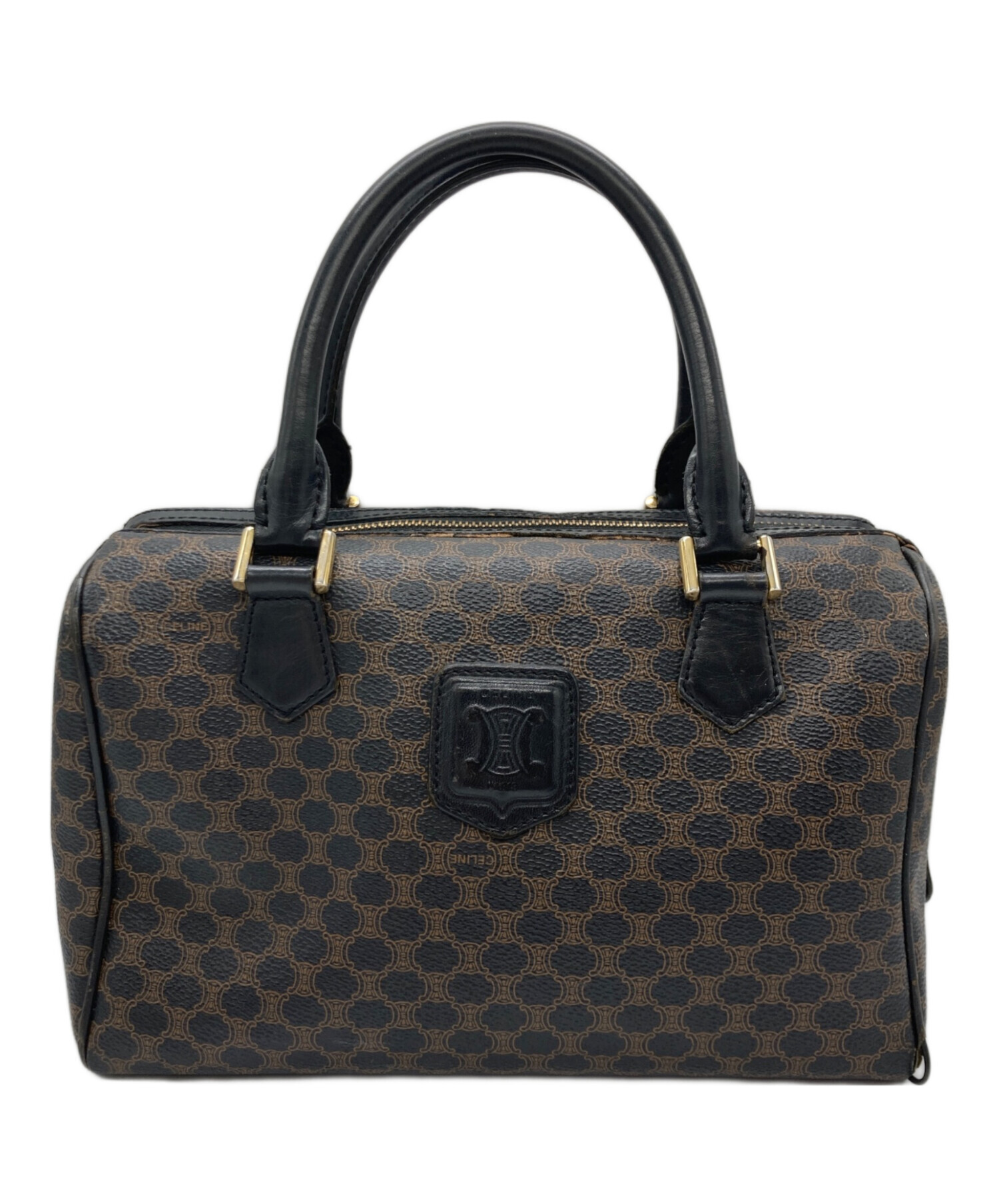 CELINE セリーヌ マカダム柄 ミニボストンバッグ ファスナー交換済 美品 中古・古着通販】CELINE (セリーヌ) マカダム柄ミニボストンバッグ