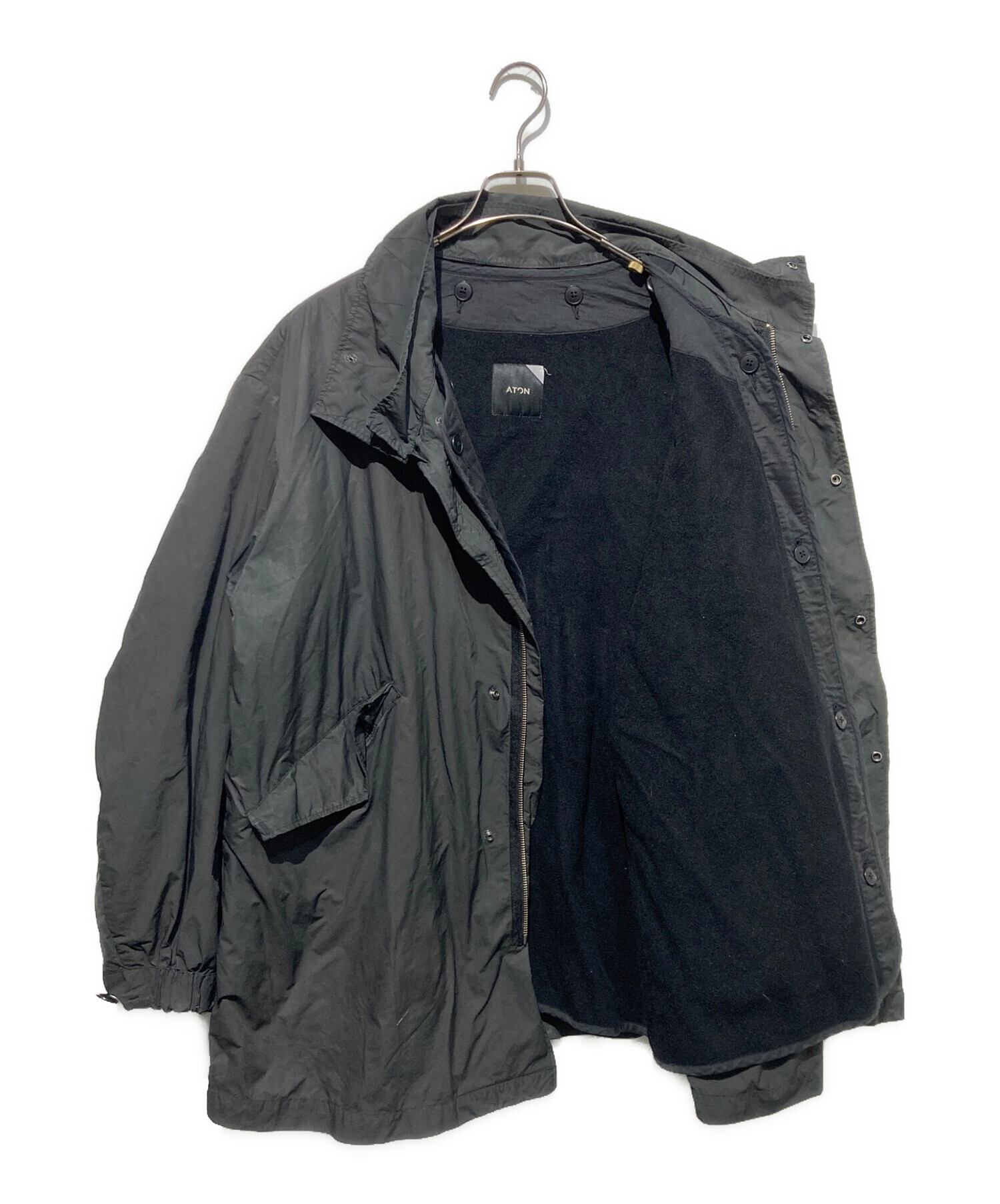 中古・古着通販】ATON (エイトン) ショートモッズブルゾン ブラック