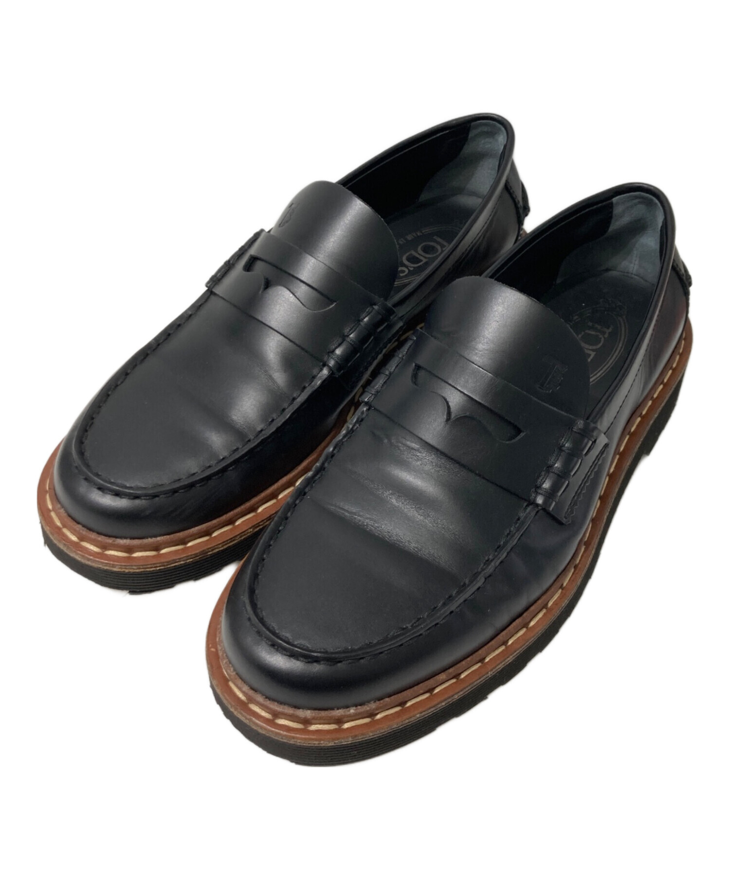 中古・古着通販】TOD'S (トッズ) ペニーローファー ブラック サイズ:6