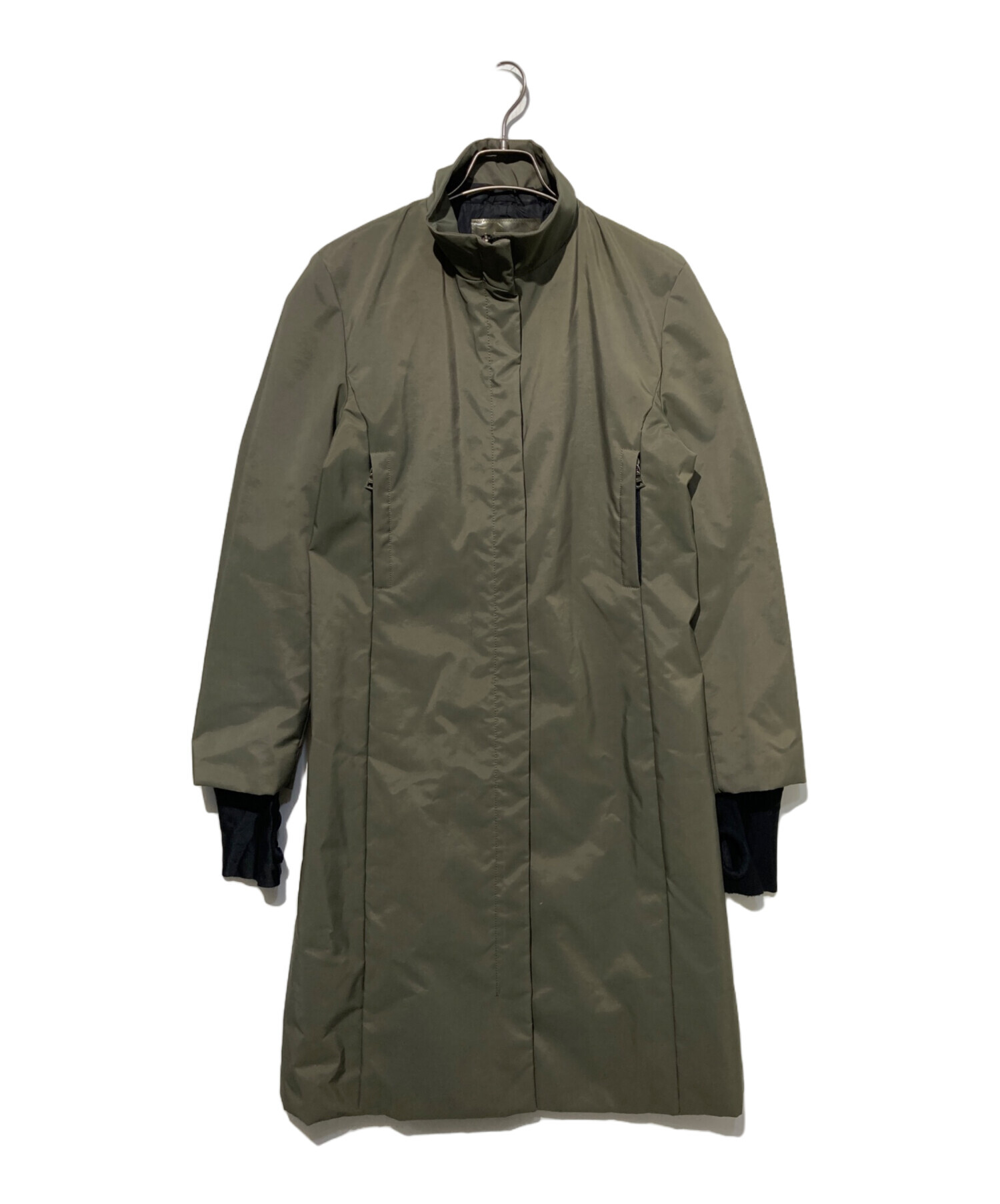PRADA SPORT 中綿 フーデッド ナイロンコート グリーン フード付き 中古・古着通販】PRADA SPORTS (プラダスポーツ) スタンドカラー中綿