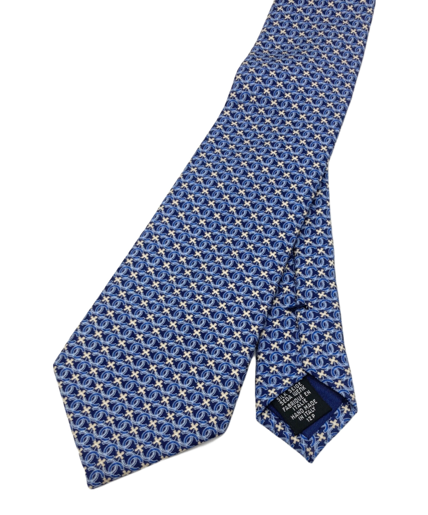 中古・古着通販】CHANEL (シャネル) シルクネクタイ ブルー サイズ