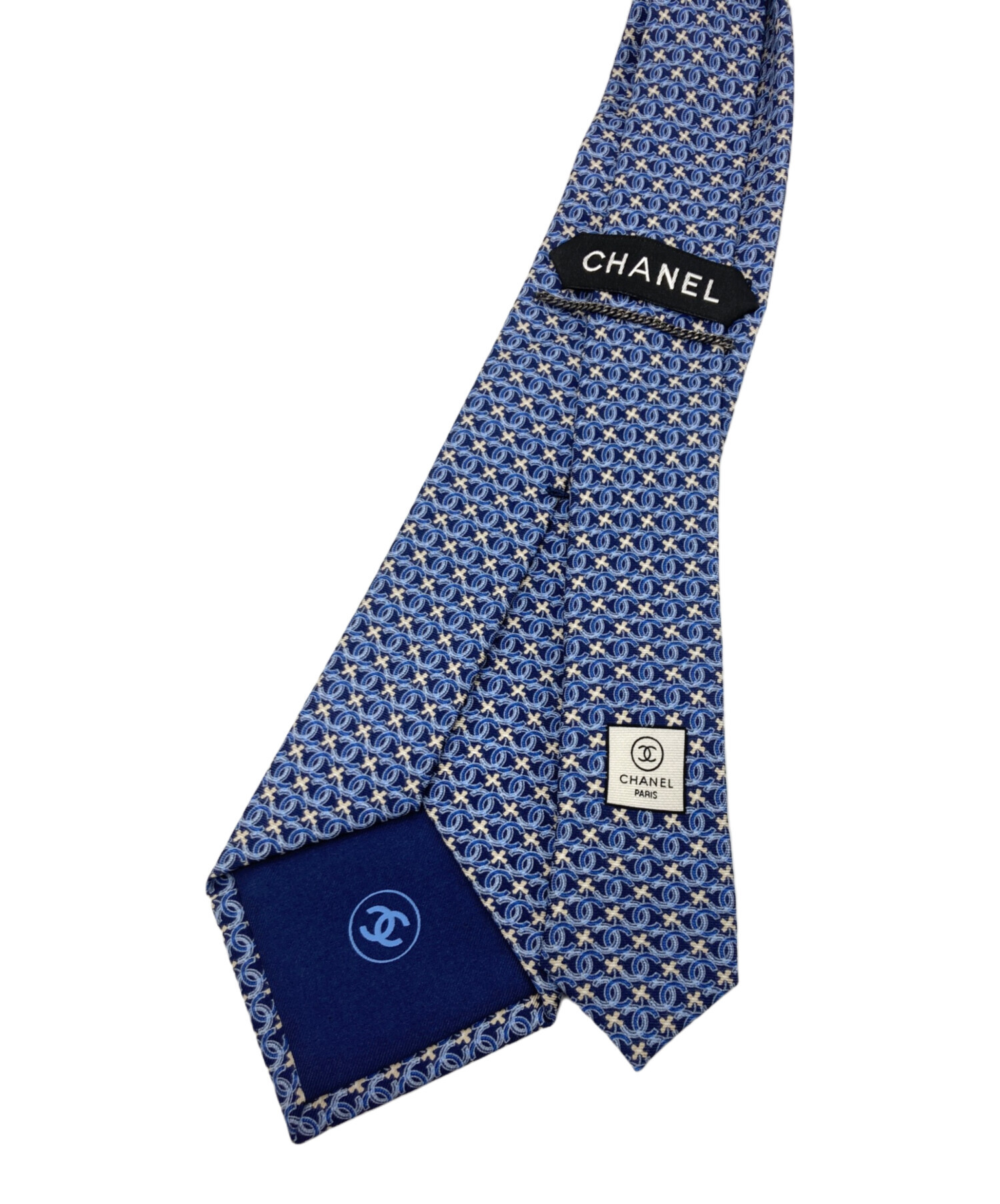 CHANEL シャネル ネクタイ 新品 未使用 シルク ブルー 青 紺 タグ付き 中古・古着通販】CHANEL (シャネル) シルクネクタイ ブルー サイズ