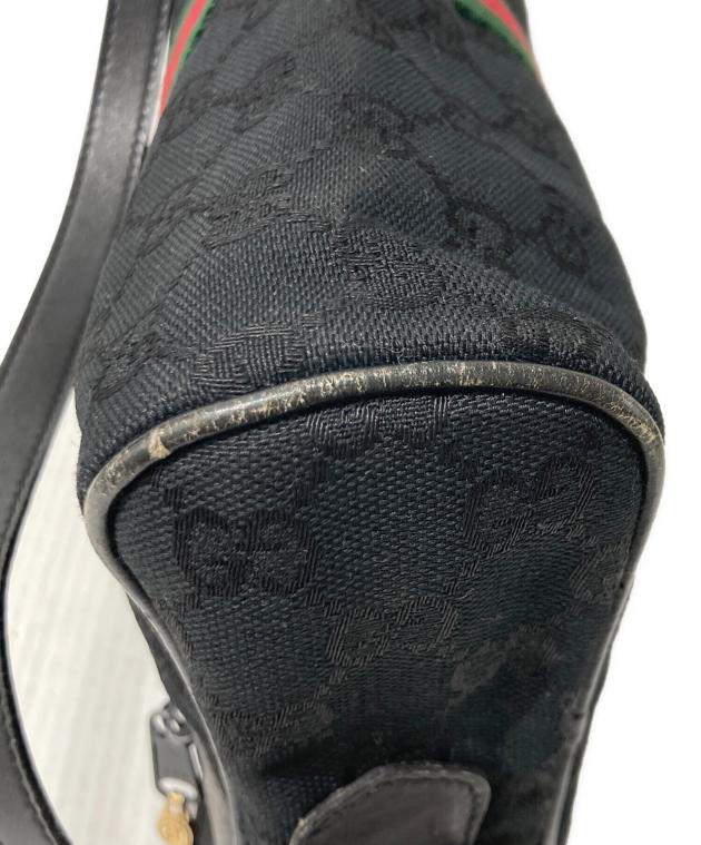 中古・古着通販】GUCCI (グッチ) レザーキャンバスショルダーバッグ 