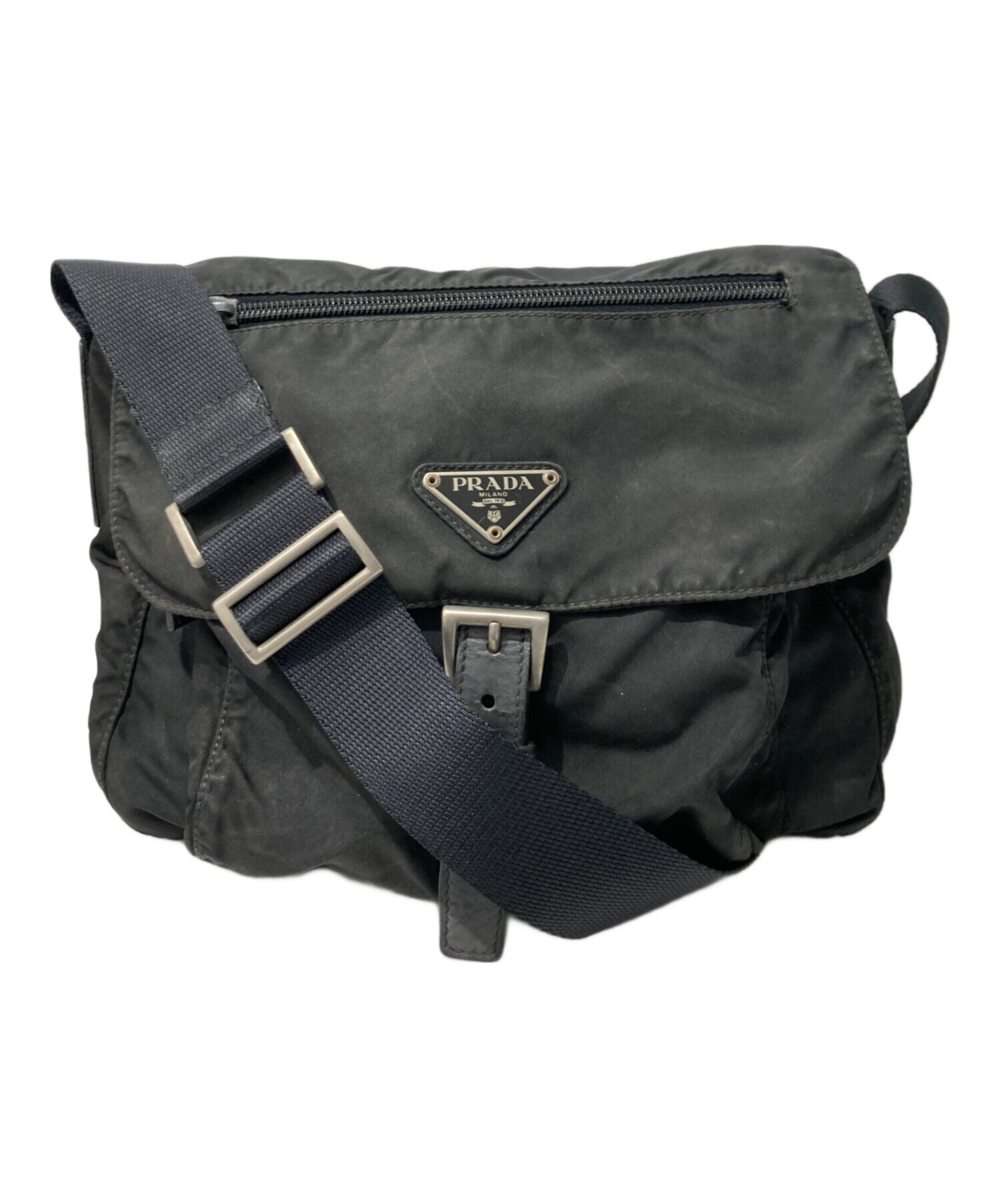 中古・古着通販】PRADA (プラダ) ナイロンショルダーバッグ ブラック