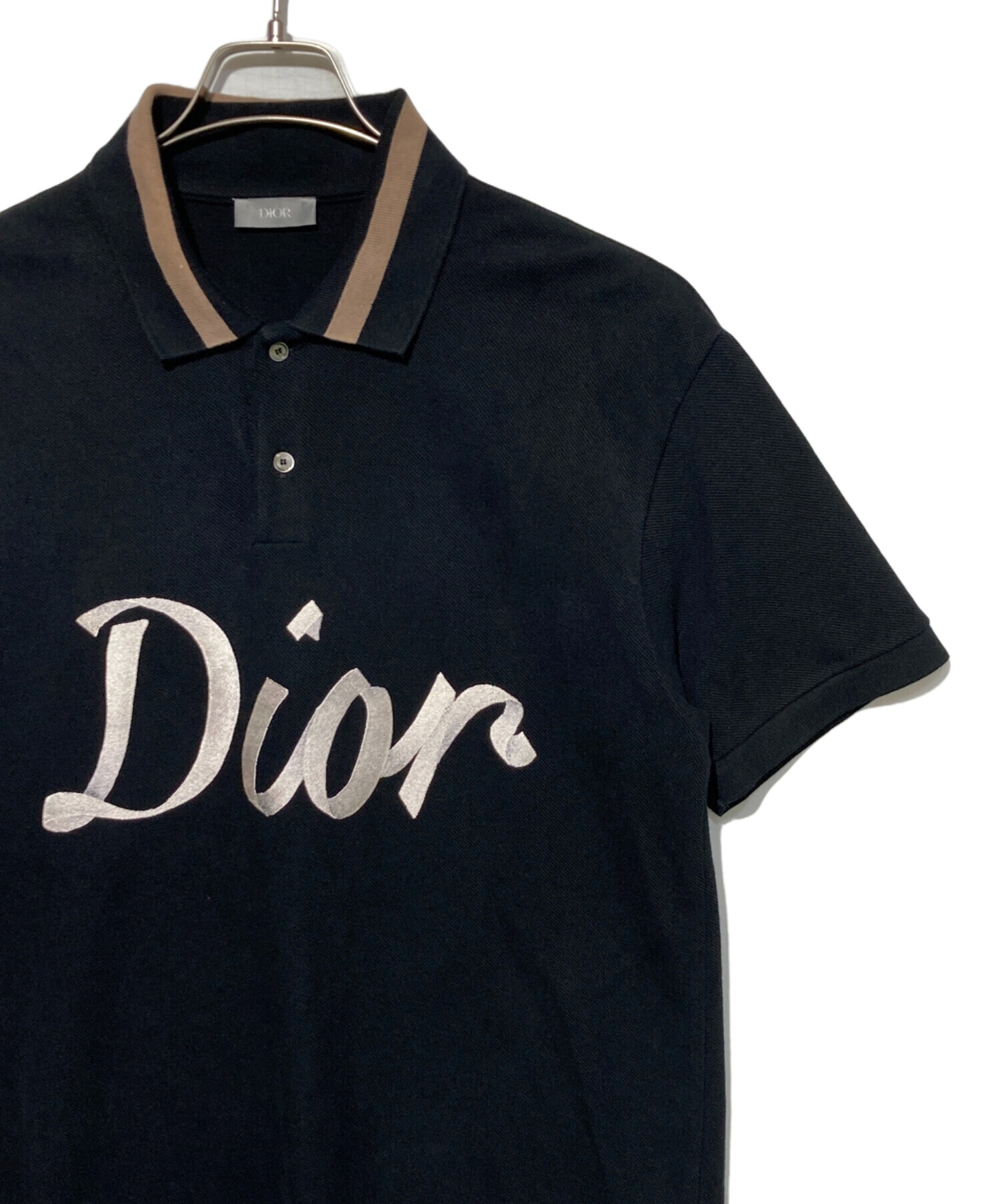 Dior Homme SS06 ネイビーとブラックのストライプ ポロシャツ S SS06 DIOR HOMME BLACK/WHITE POLO sz S hedi slimane, saint laurent
