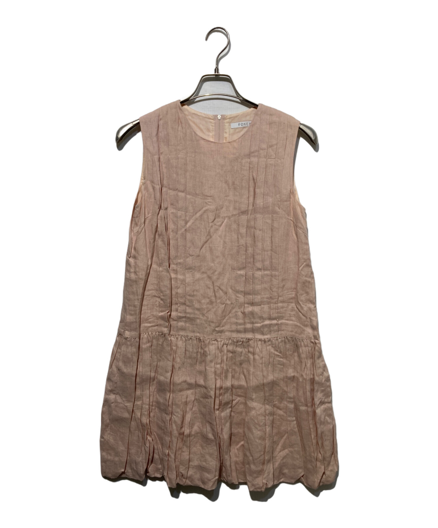 FOXEY フォクシー  リネントップス　38 中古・古着通販】FOXEY (フォクシー) リネンノースリーブワンピース