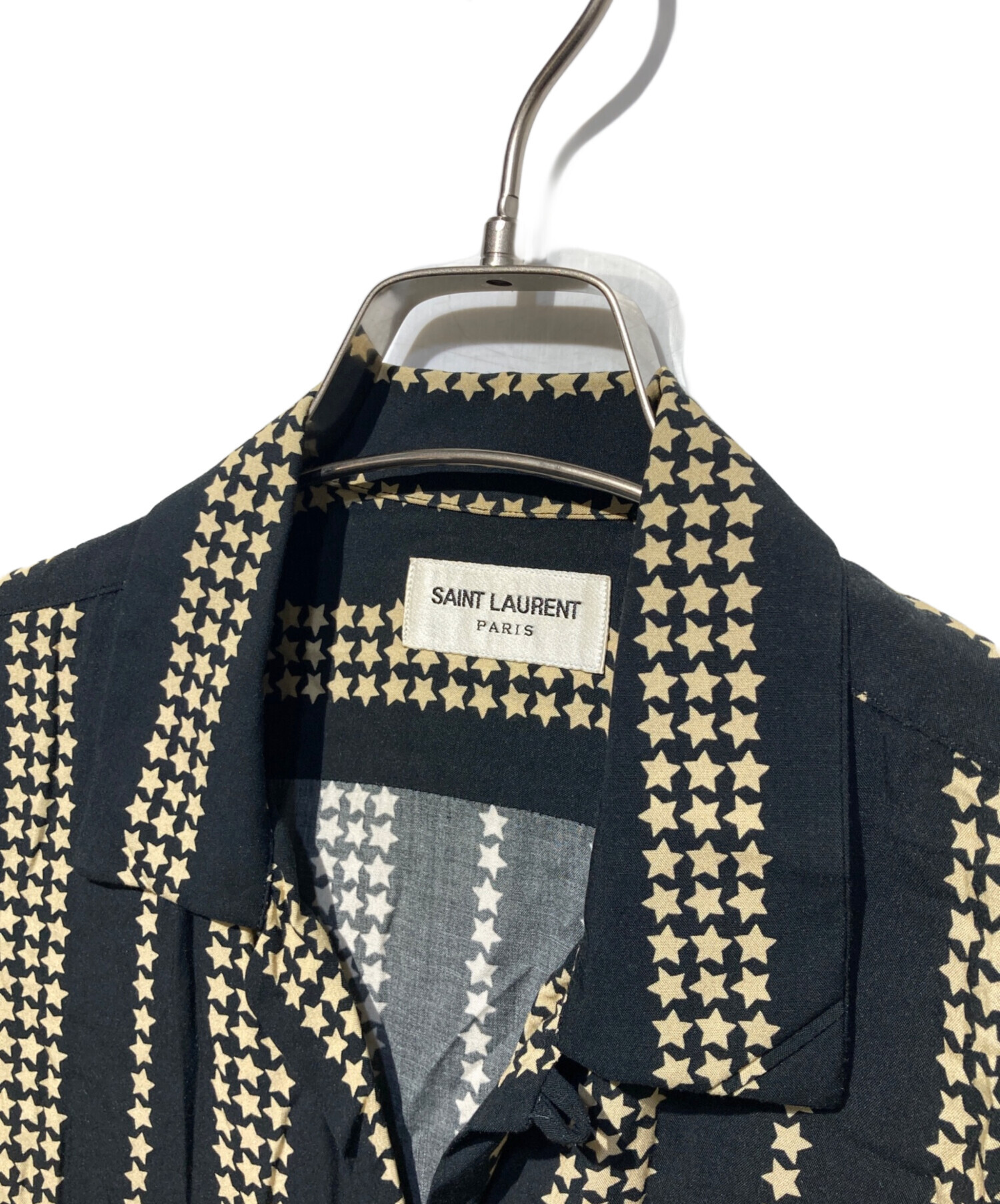 saint laurant サンローラン 金 黒 ストライプシャツ 中古・古着通販】Saint Laurent Paris (サンローランパリ) スター