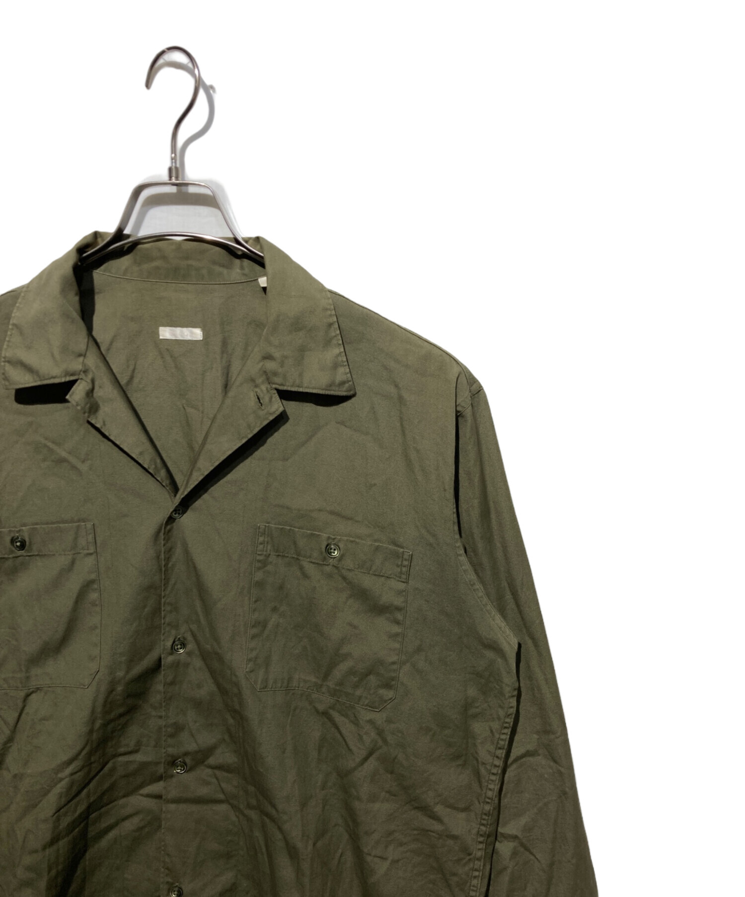 中古・古着通販】COMOLI (コモリ) OD オープンカラーシャツ オリーブ