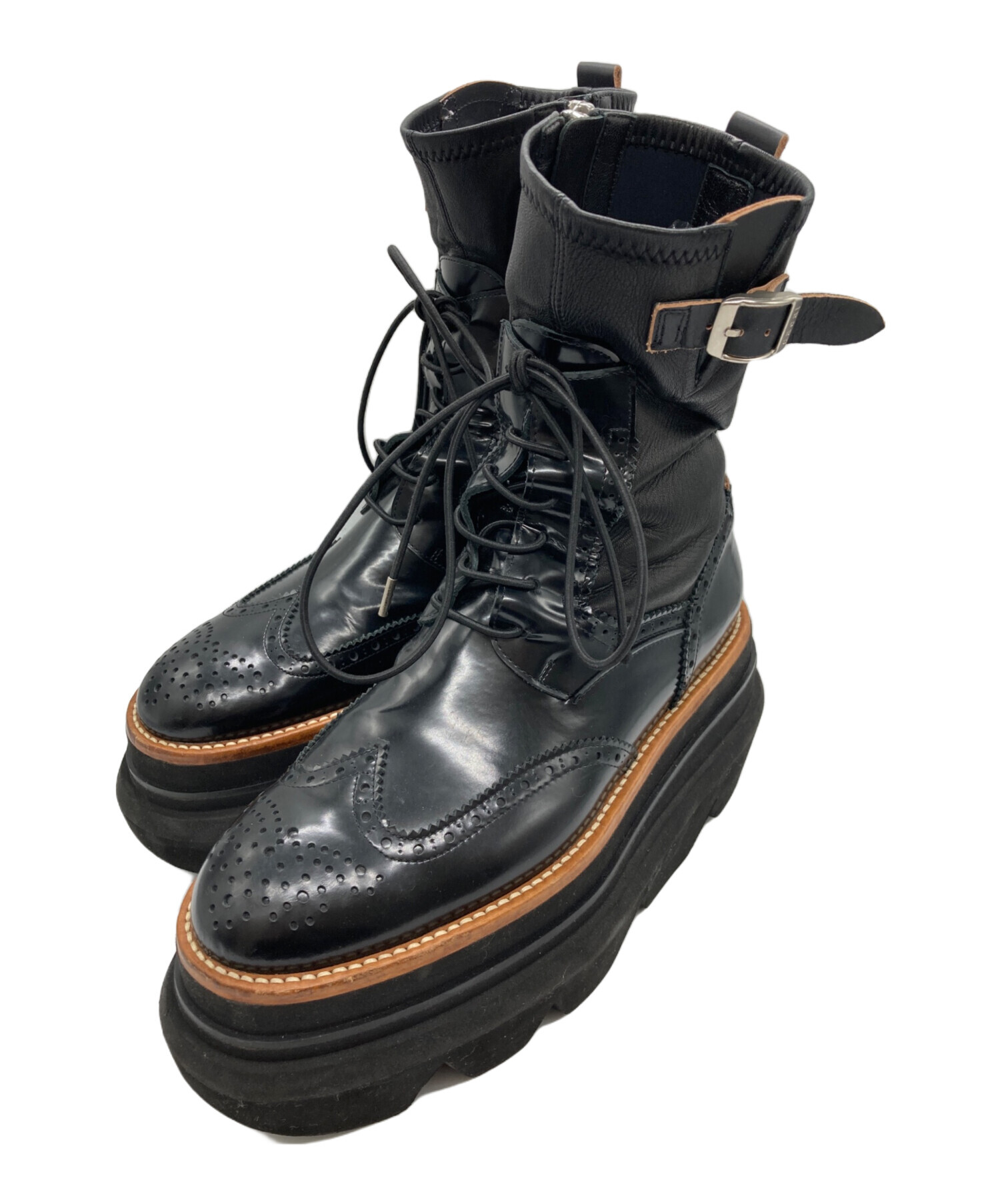 中古・古着通販】sacai (サカイ) ENGINEER SOCK BOOTS ブラック サイズ