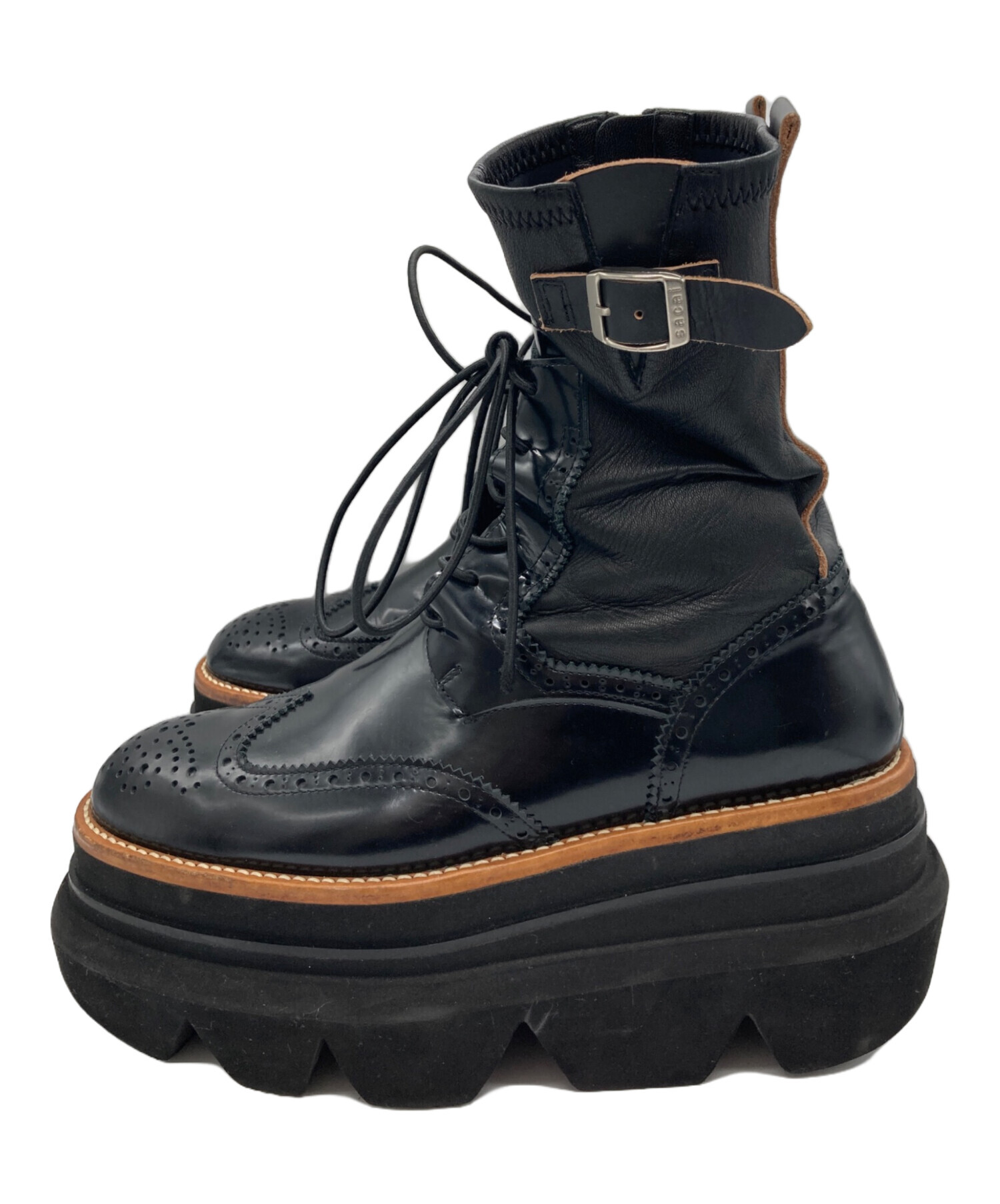 中古・古着通販】sacai (サカイ) ENGINEER SOCK BOOTS ブラック サイズ