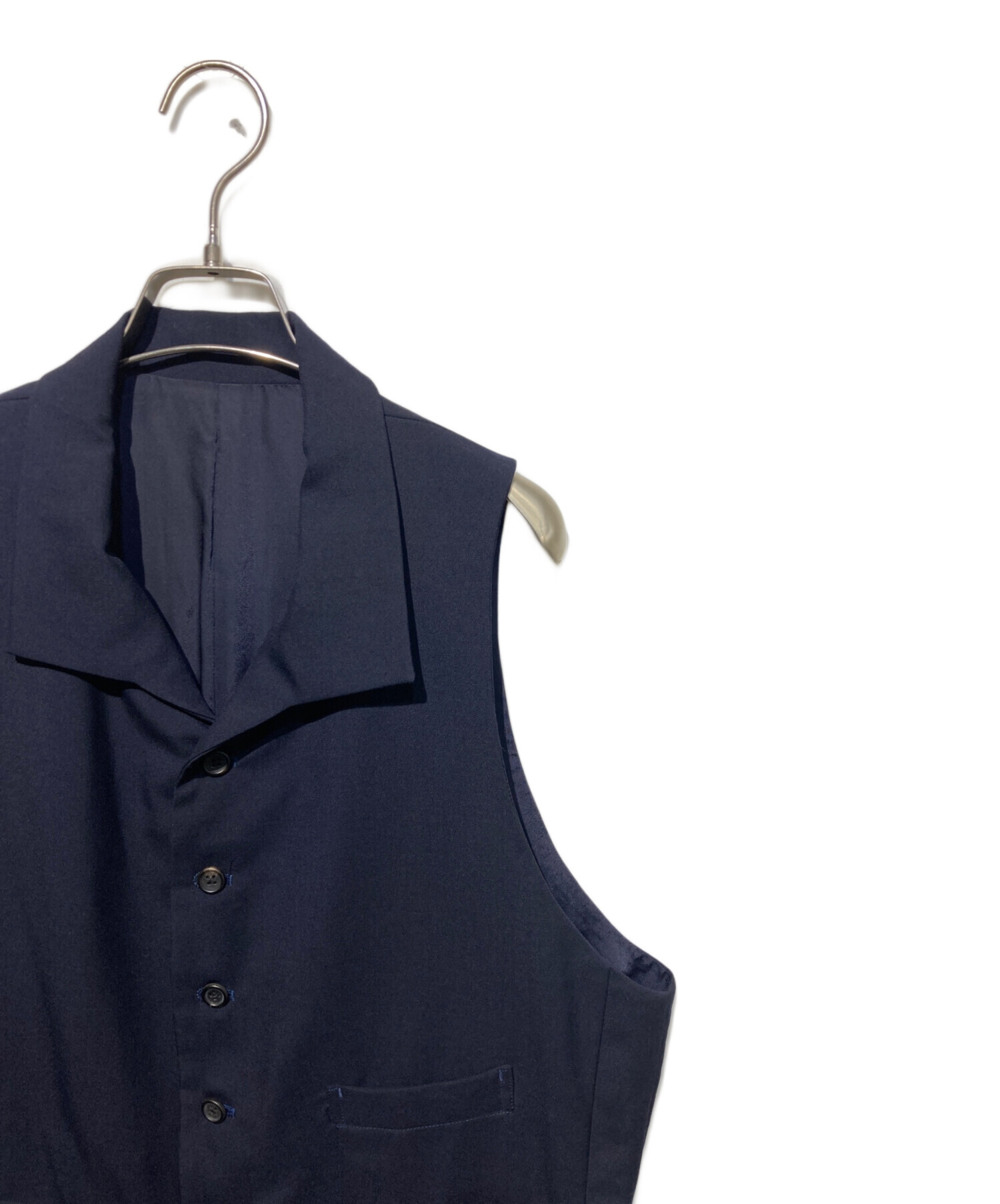 【サンプル品】ヨウジヤマモトpour homme スタンドカラーベスト ネイビー 中古・古着通販】Yohji Yamamoto pour homme (ヨウジヤマモト