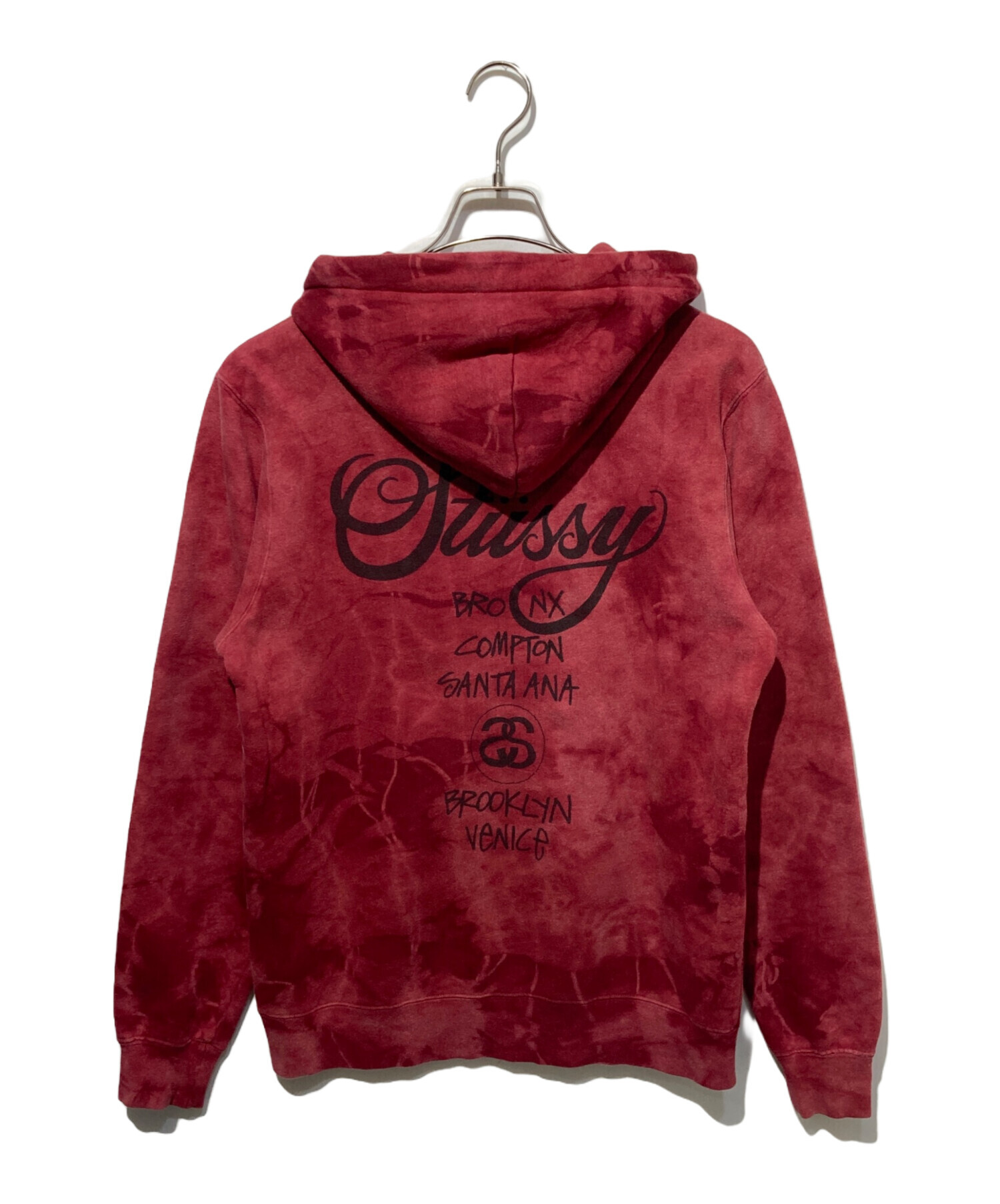 中古・古着通販】stussy (ステューシー) ジップパーカー レッド サイズ