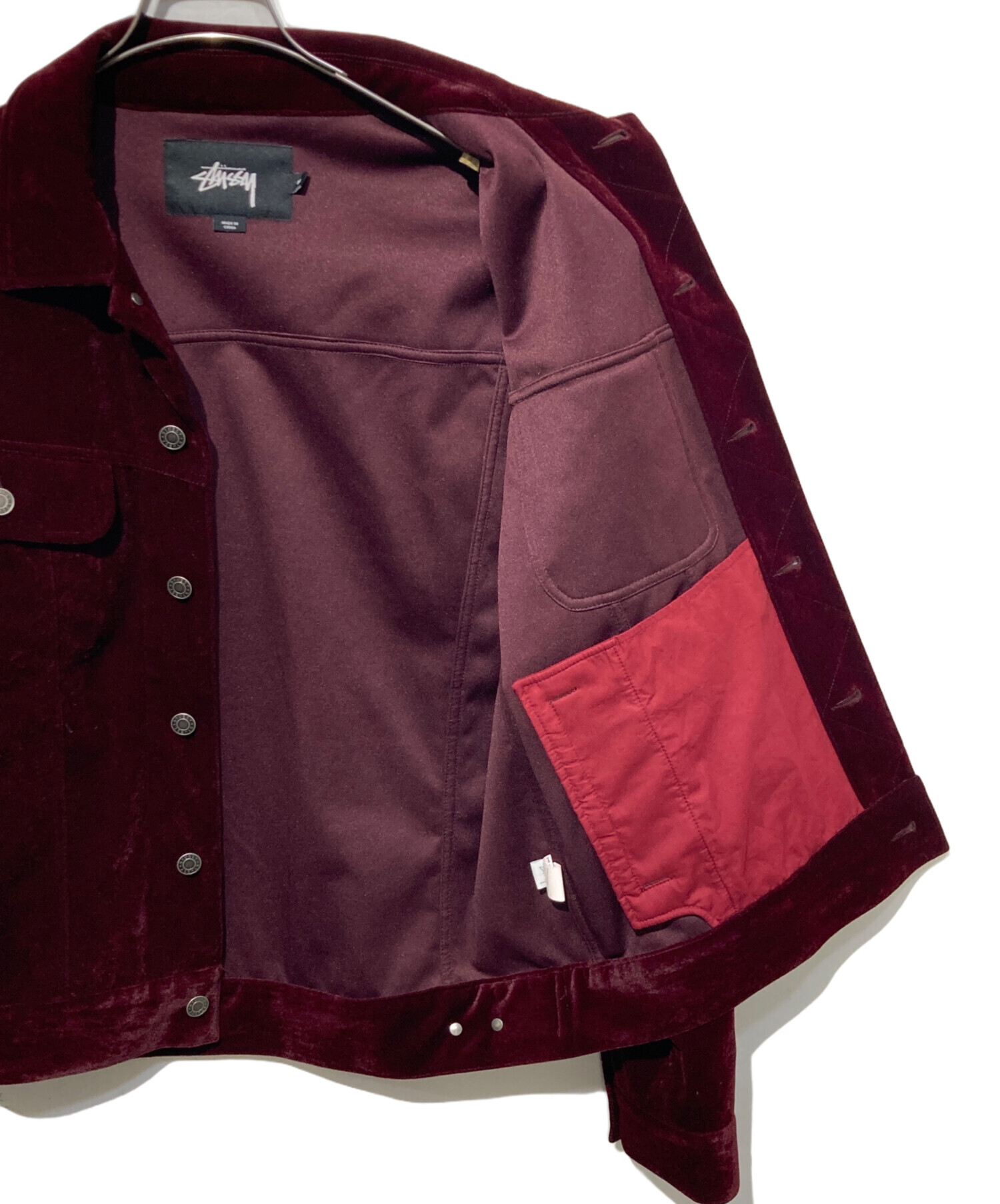 stussy ベロアジャケット　S 中古・古着通販】stussy (ステューシー) ベロアジャケット レッド