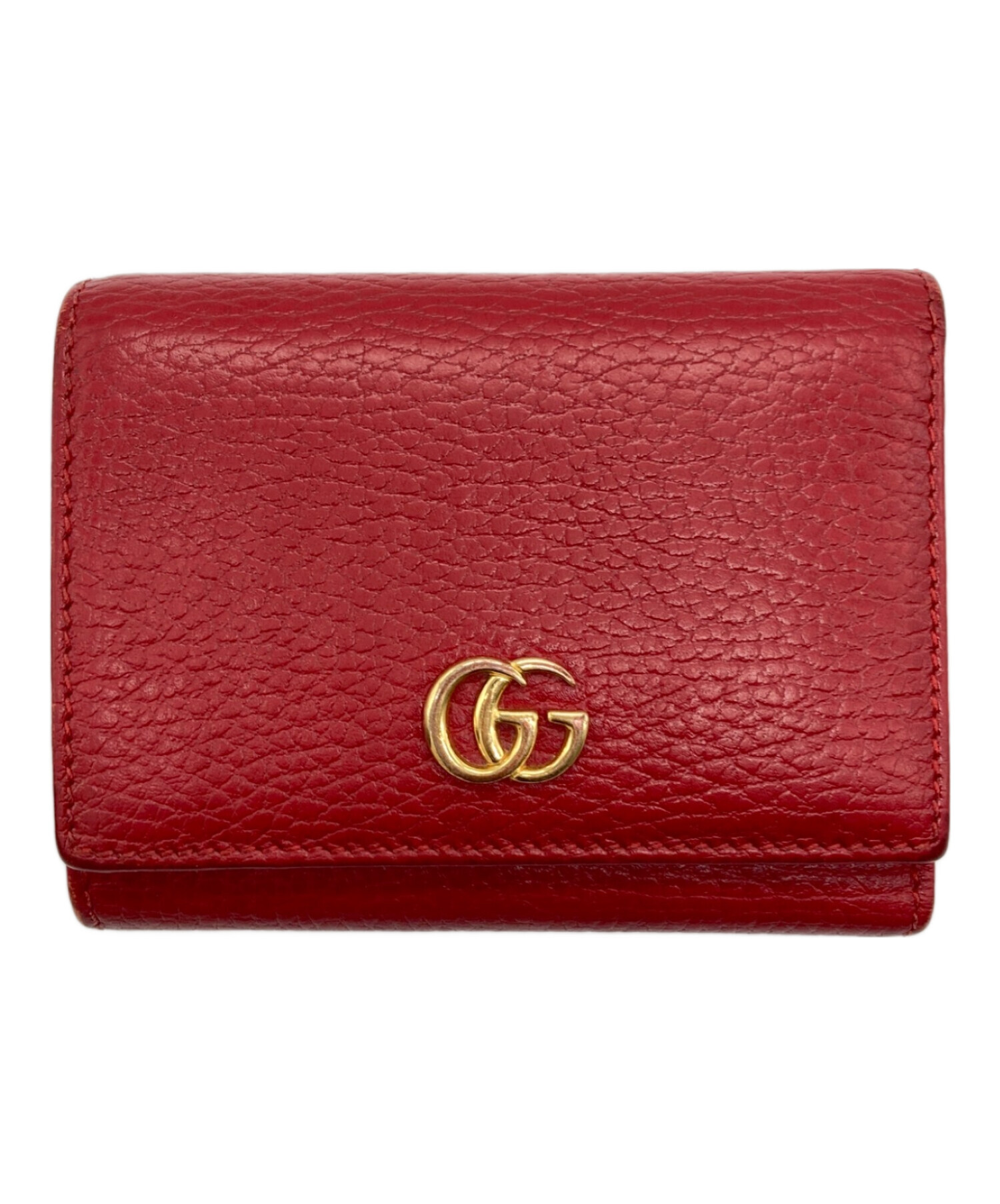 中古・古着通販】GUCCI (グッチ) 3つ折り財布 レッド｜ブランド・古着