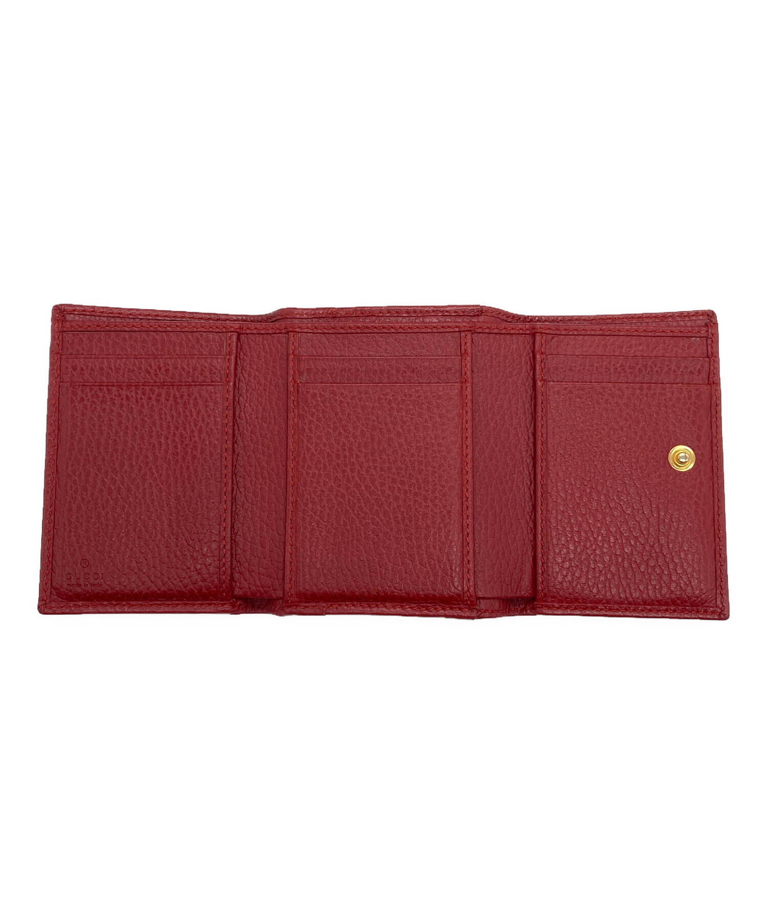 GUCCI グッチ 財布・ケース  赤 【古着】【中古】【送料無料】 中古・古着通販】GUCCI (グッチ) 3つ折り財布 レッド｜ブランド・古着