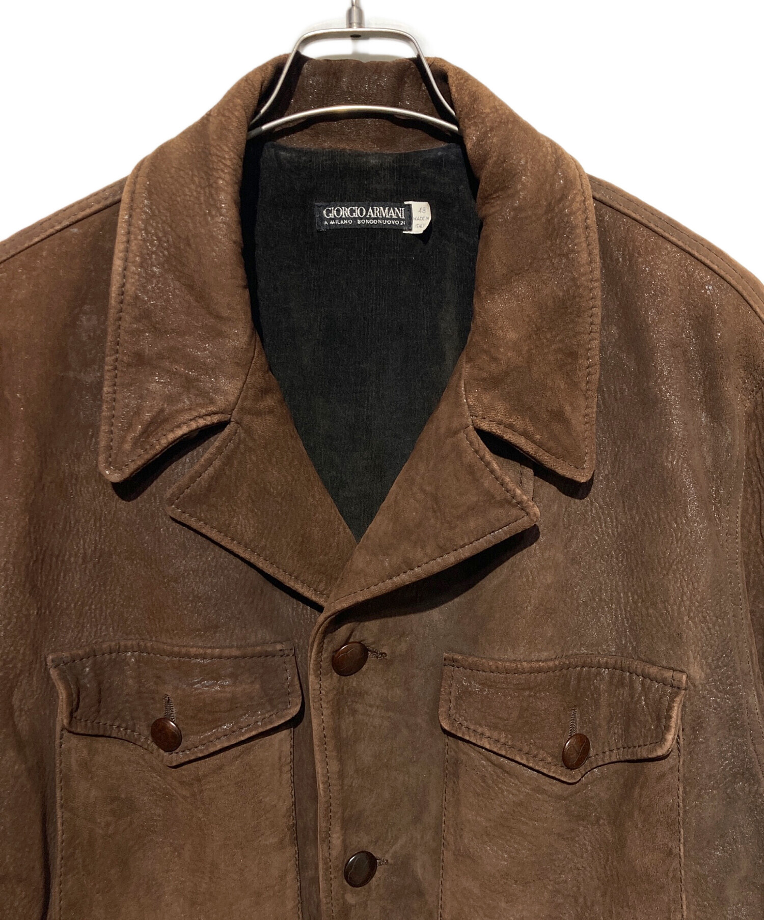 中古・古着通販】GIORGIO ARMANI (ジョルジオアルマーニ) レザーハーフ