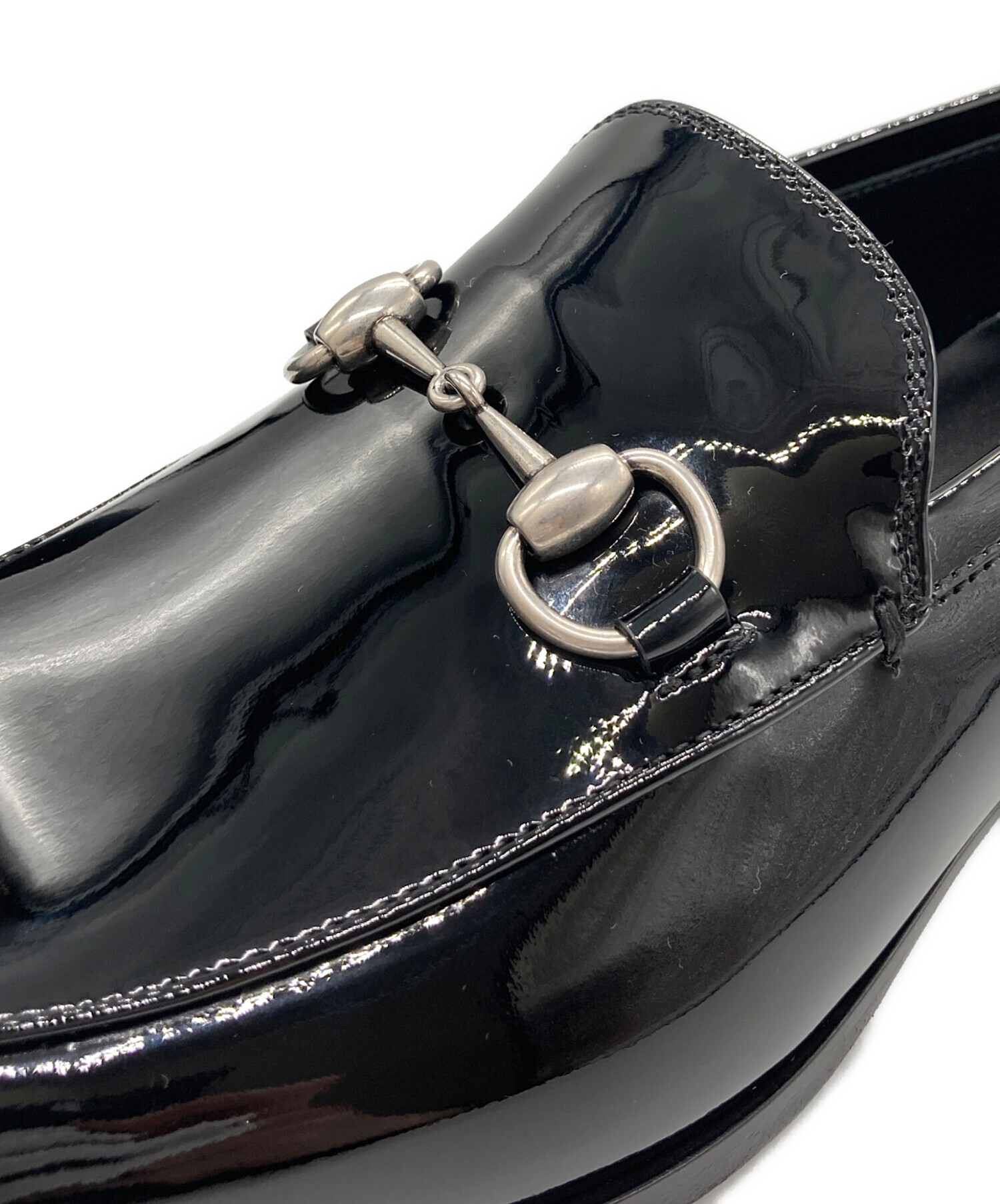 中古・古着通販】GUCCI (グッチ) ホースビットローファー ブラック 