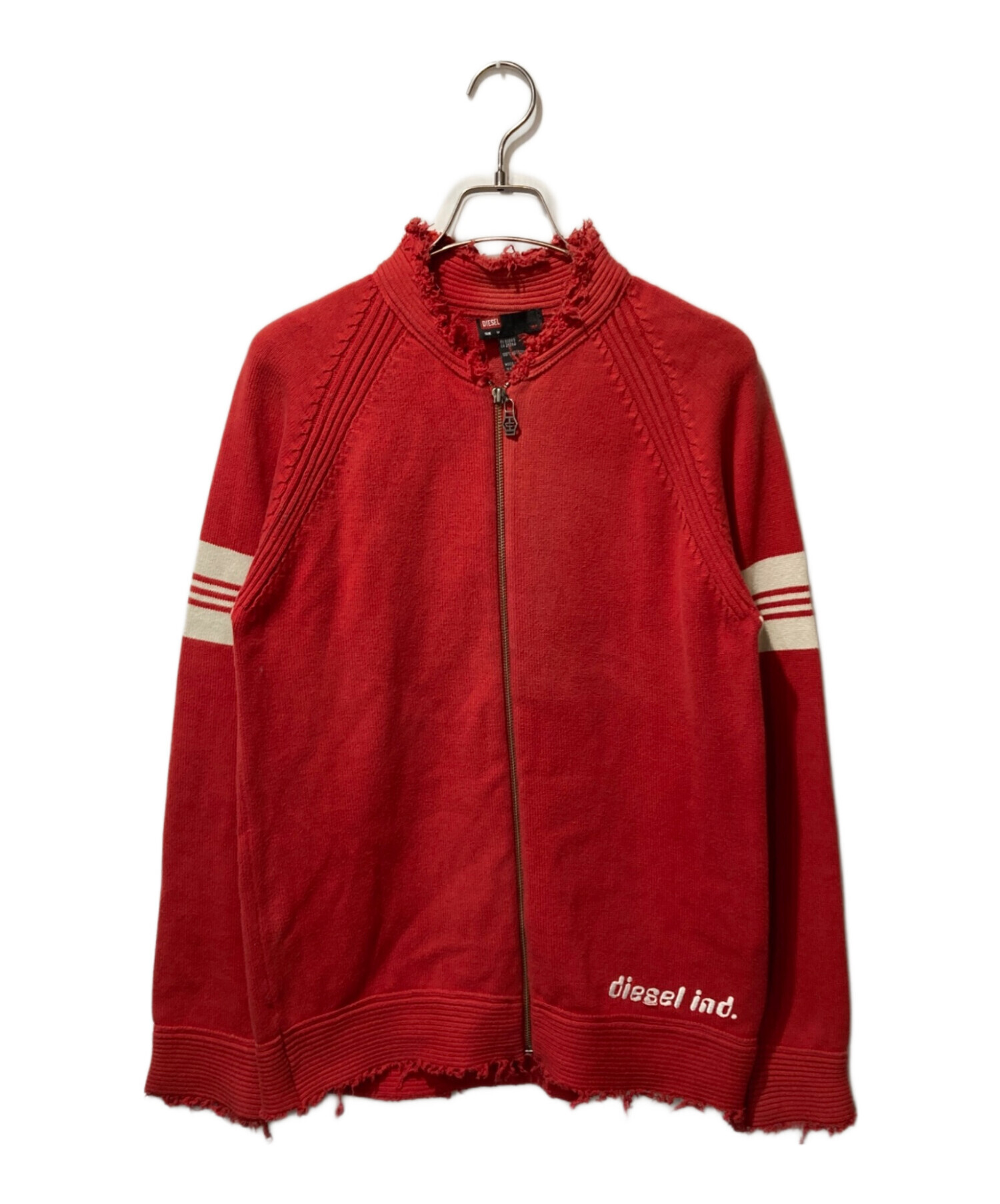 中古・古着通販】DIESEL (ディーゼル) ダメージ加工ニットジャケット 中古・古着通販】DIESEL (ディーゼル) ダメージ加工ニットジャケット