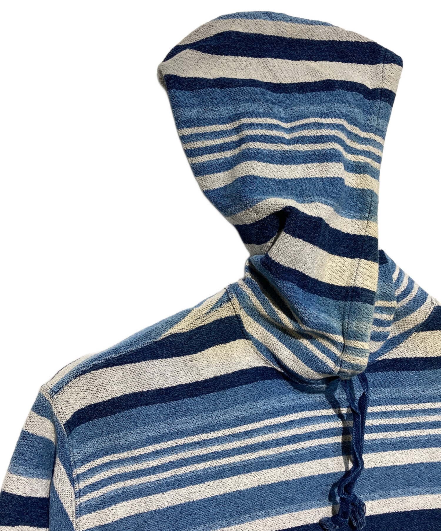 【値下げ】RRL DOUBLE RL 2枚地コットン素材/ボーダーパーカーL 中古・古着通販】RRL (ダブルアールエル) パイル地ボーダーパーカー