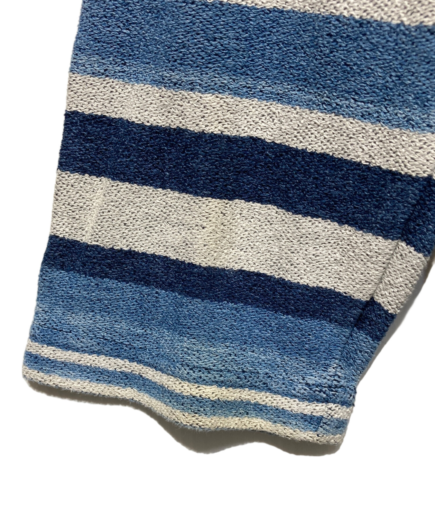 【値下げ】RRL DOUBLE RL 2枚地コットン素材/ボーダーパーカーL 中古・古着通販】RRL (ダブルアールエル) パイル地ボーダーパーカー