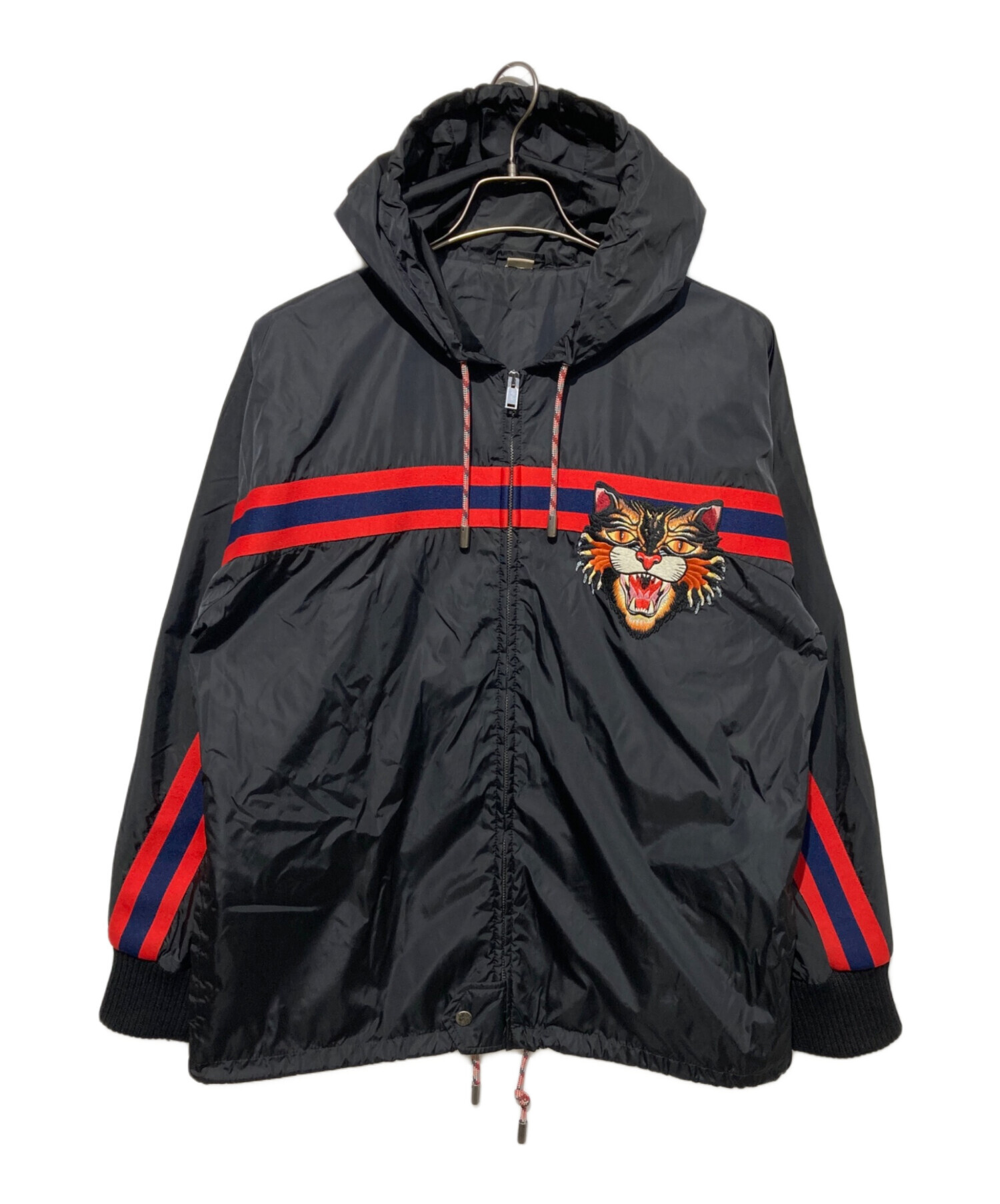 GUCCI動物柄ウインドブレーカー 中古・古着通販】GUCCI (グッチ) アングリーキャットアップリケ