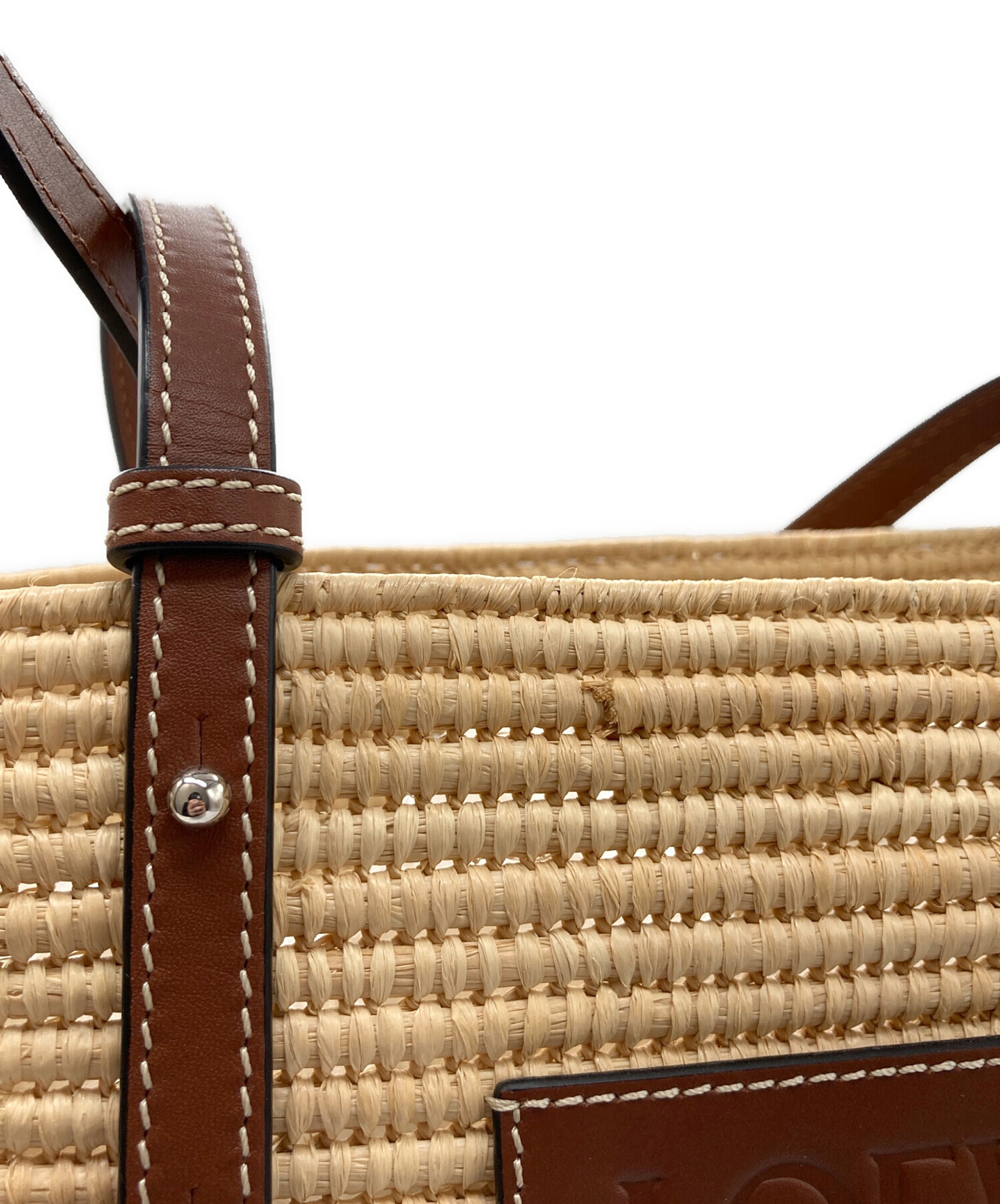 【LOEWE】 スクエア バスケットバッグ スモール スクエア バスケットバッグ スモール (ラフィア&カーフ) LOEWE（ロエベ